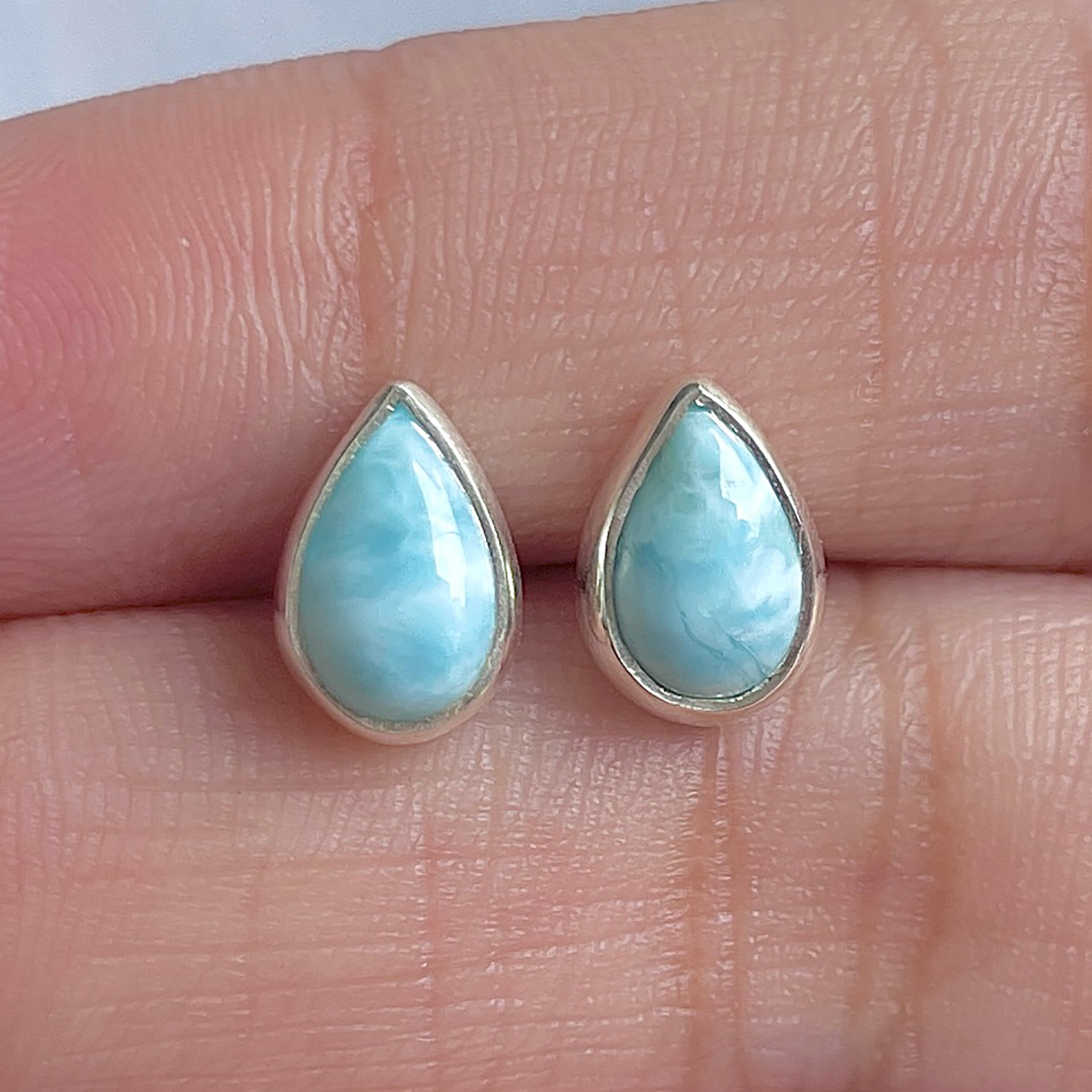 Larimar Stud Earring-(LAR-E-3041.)