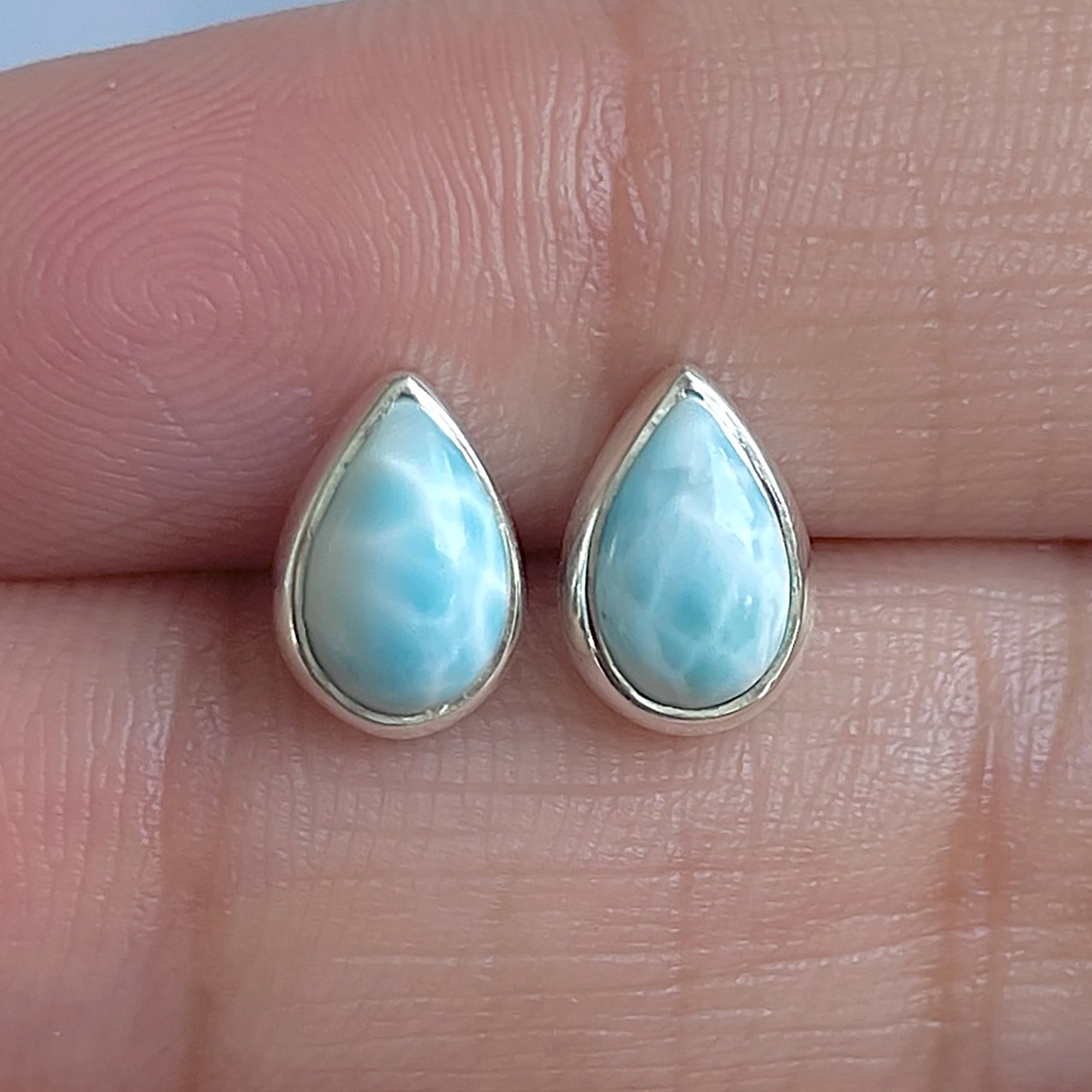 Larimar Stud Earring-(LAR-E-3042.)