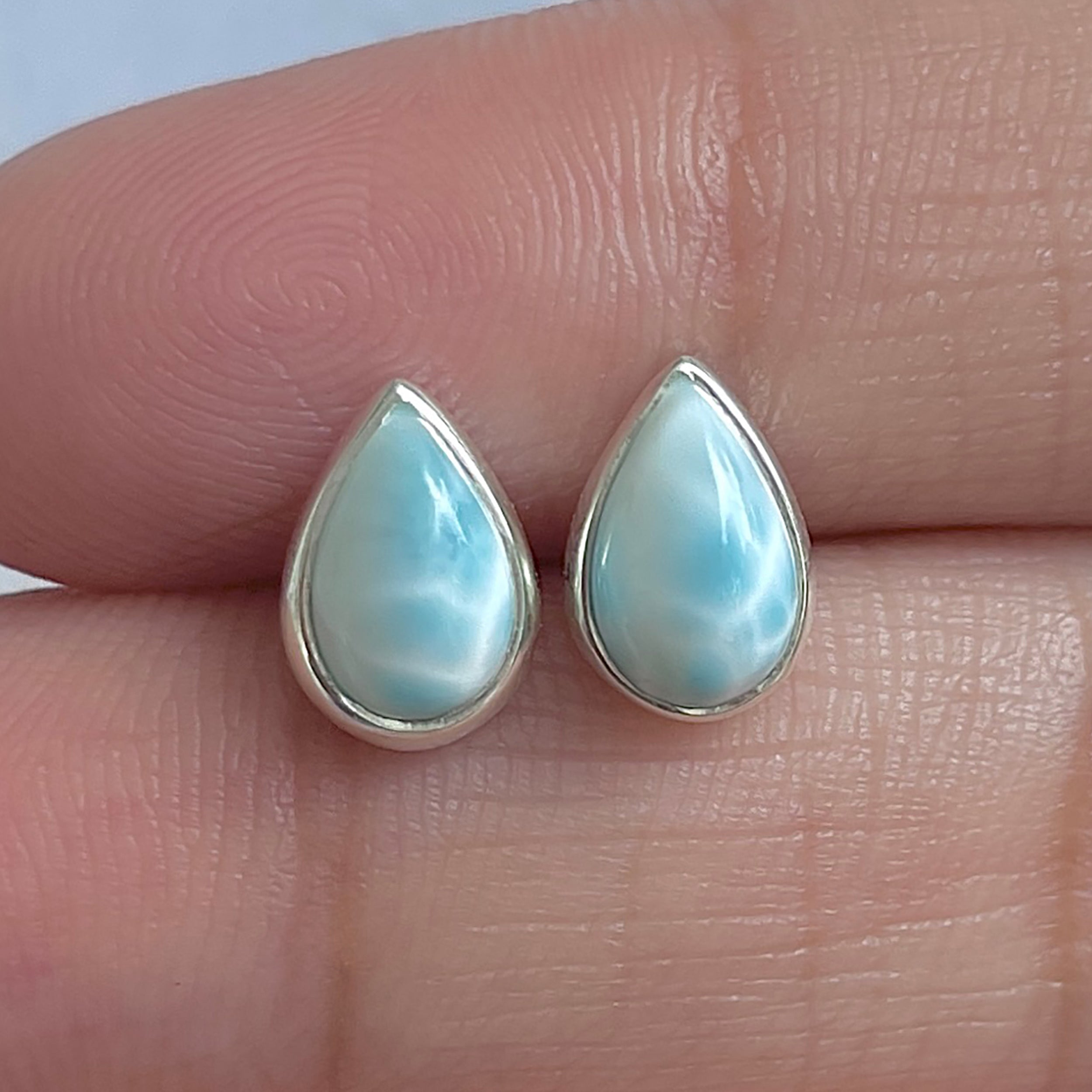 Larimar Stud Earring-(LAR-E-3043.)