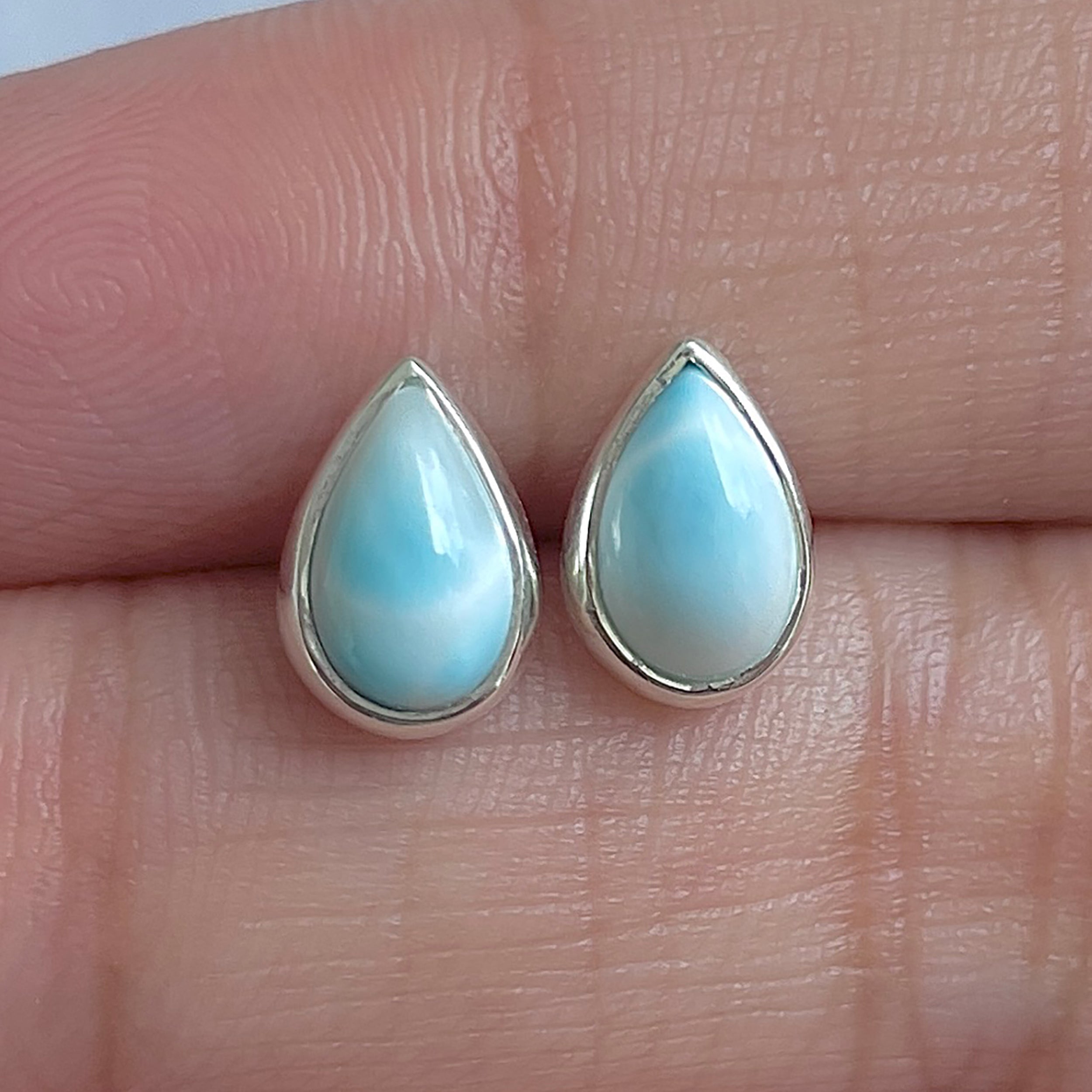 Larimar Stud Earring-(LAR-E-3044.)