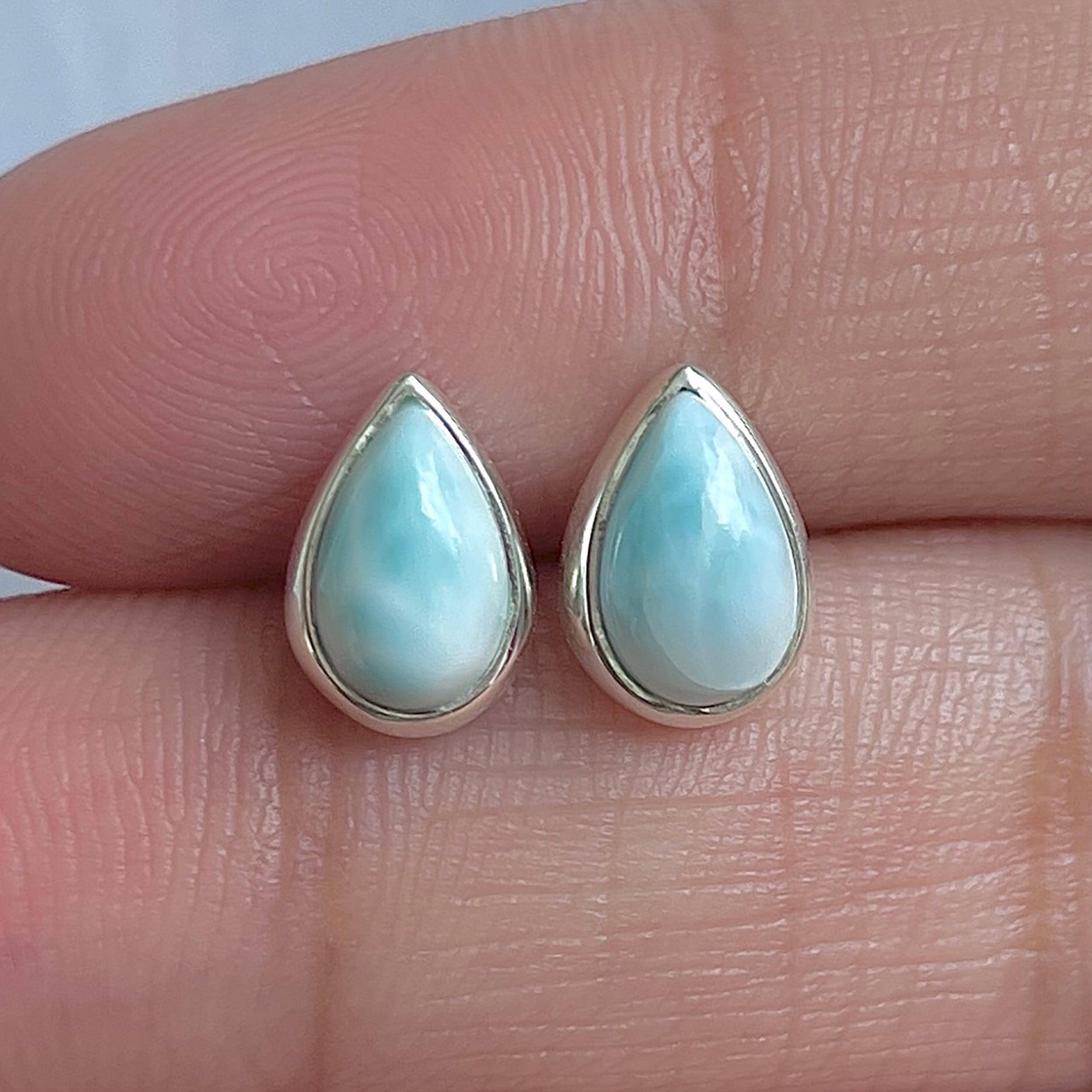 Larimar Stud Earring-(LAR-E-3045.)