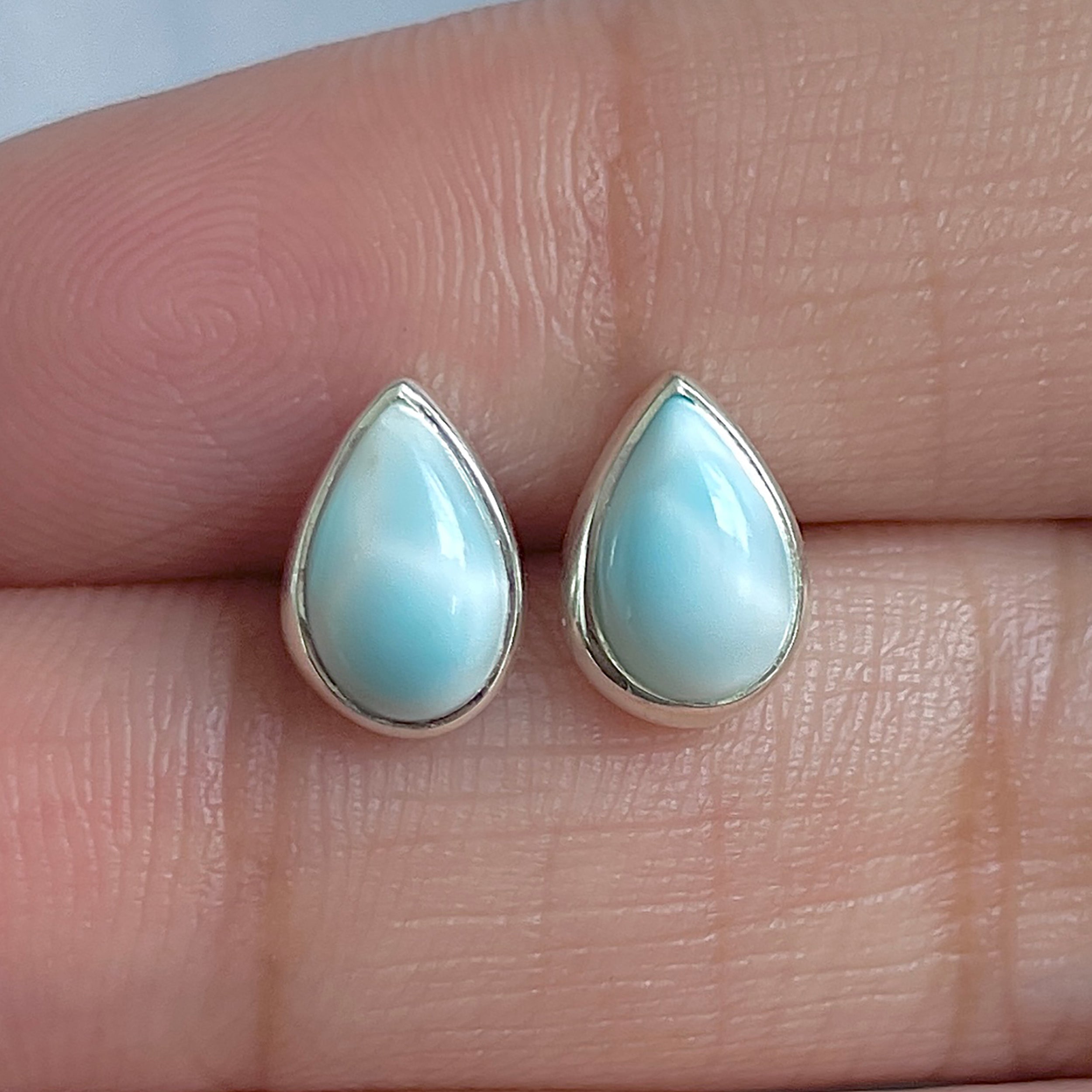 Larimar Stud Earring-(LAR-E-3046.)
