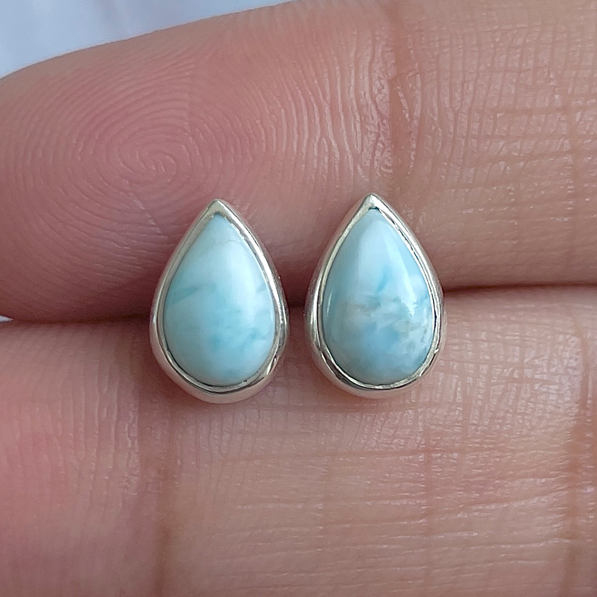 Larimar Stud Earring-(LAR-E-3047.)