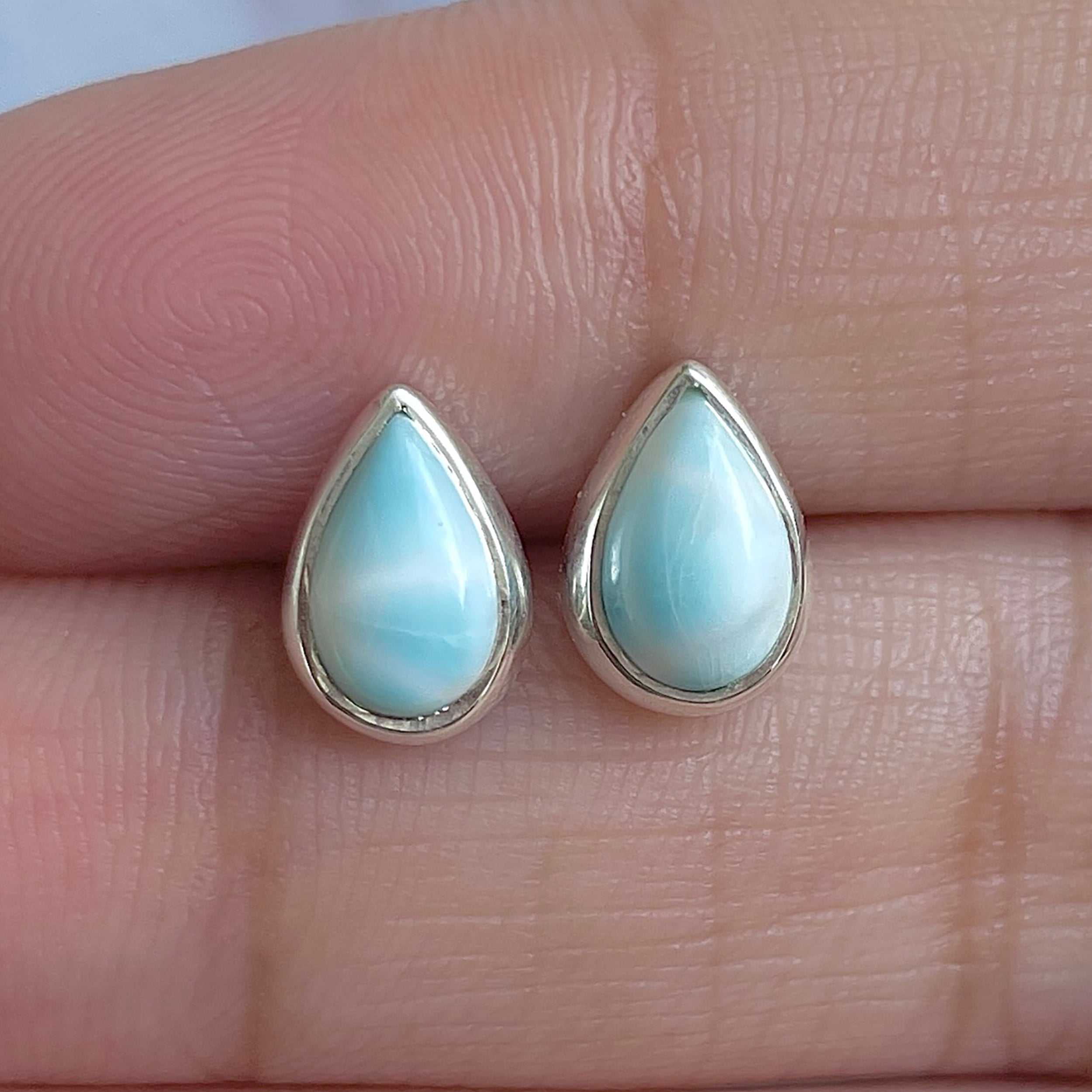 Larimar Stud Earring-(LAR-E-3048.)