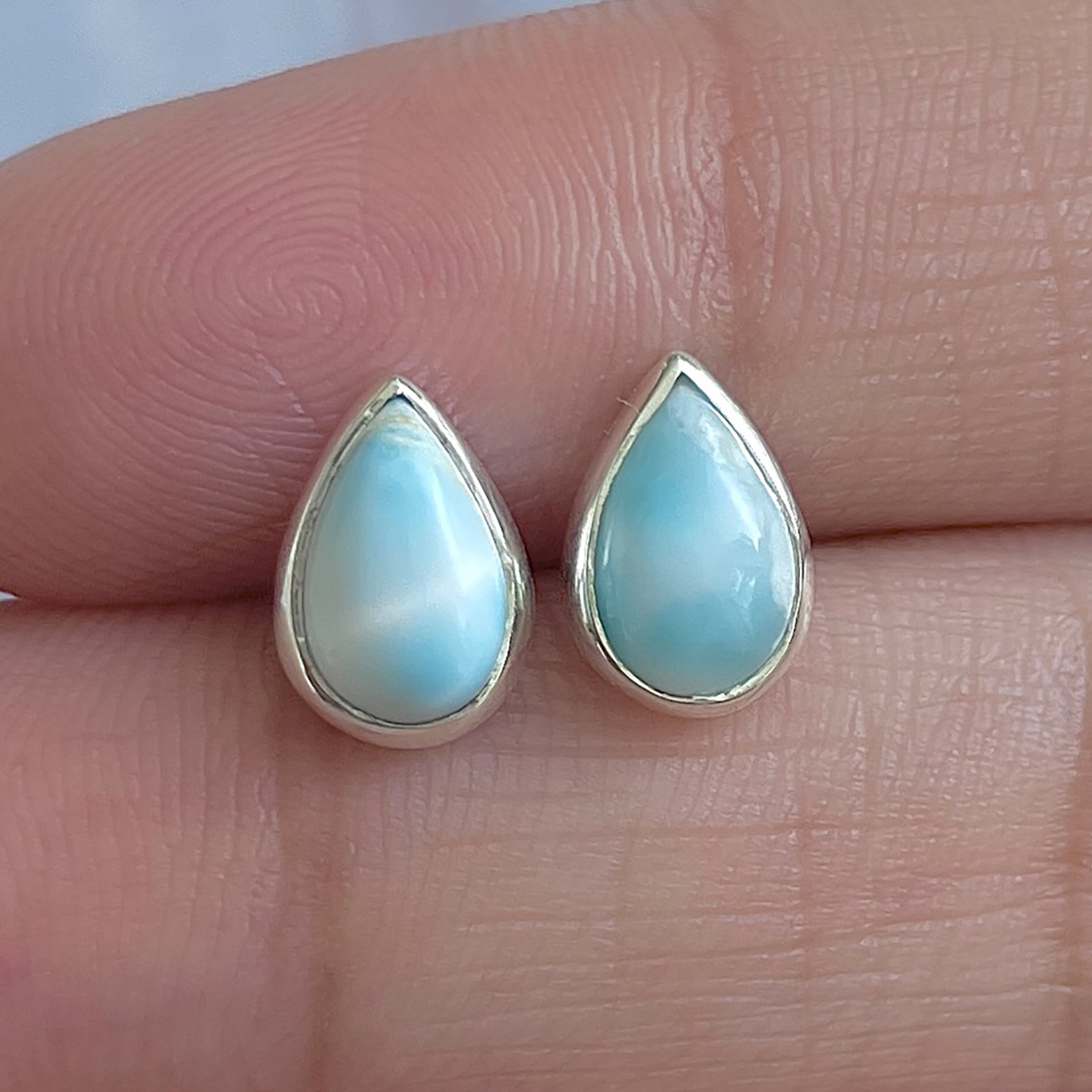 Larimar Stud Earring-(LAR-E-3049.)