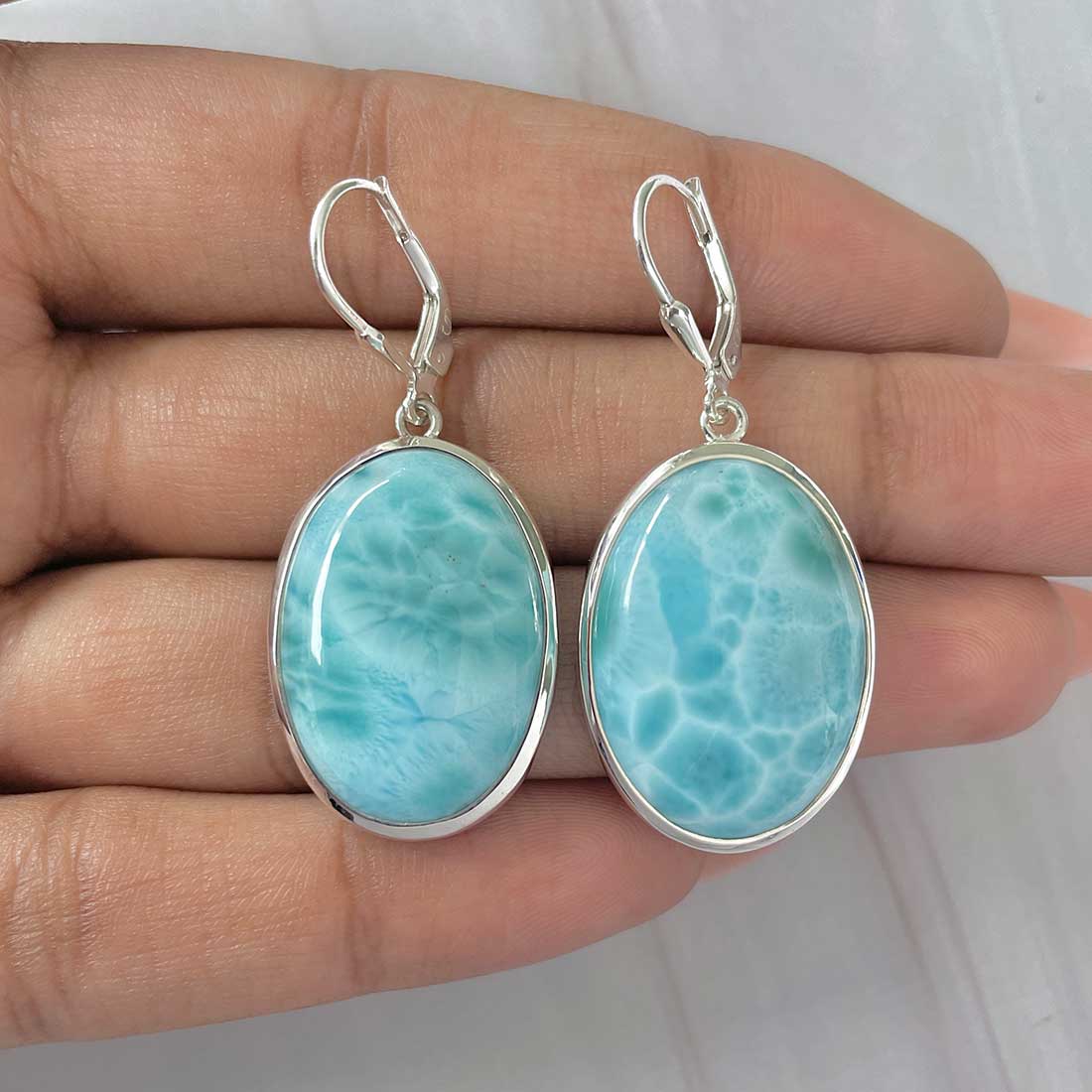 Larimar Earring-(LAR-E-305.)