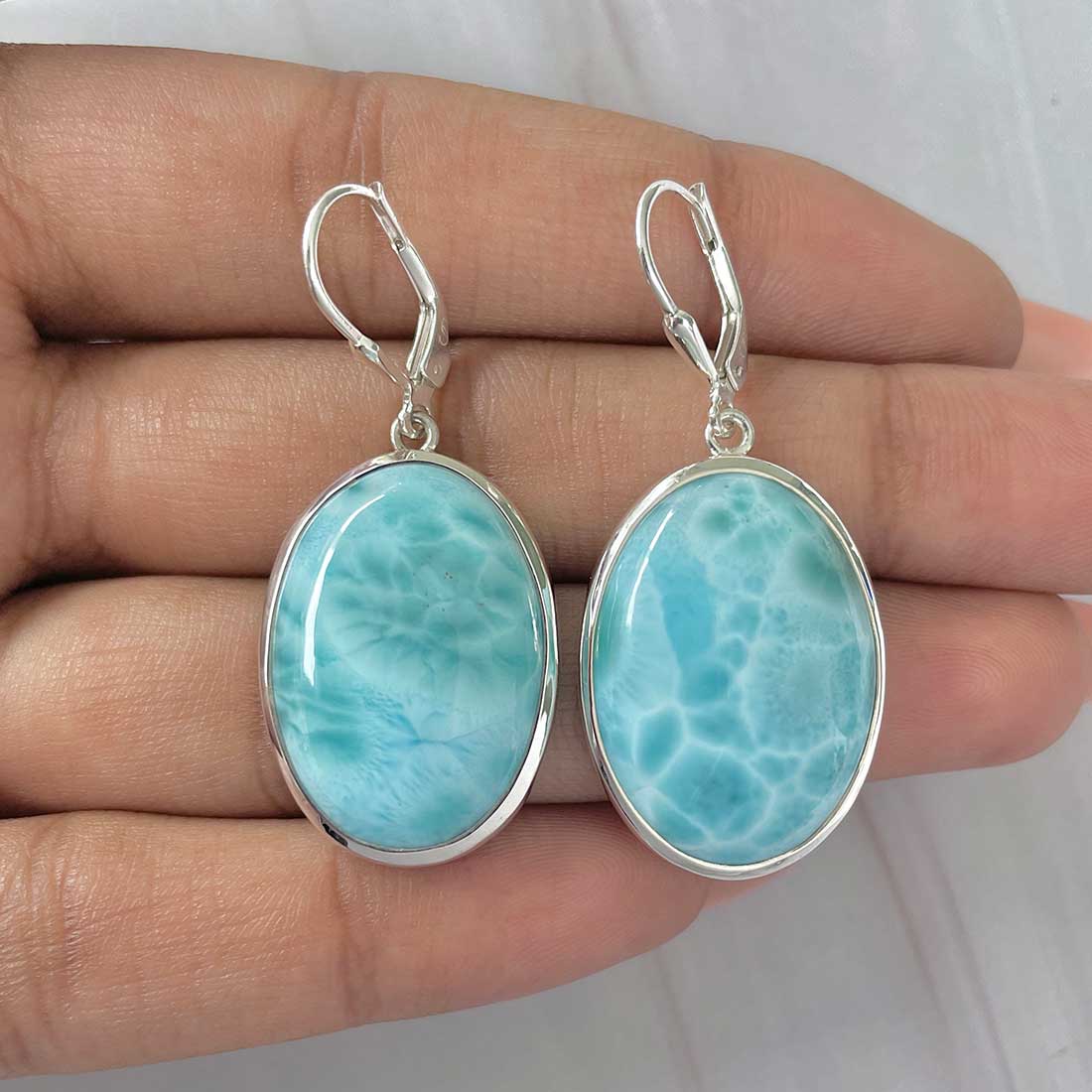 Larimar Earring-(LAR-E-305.)