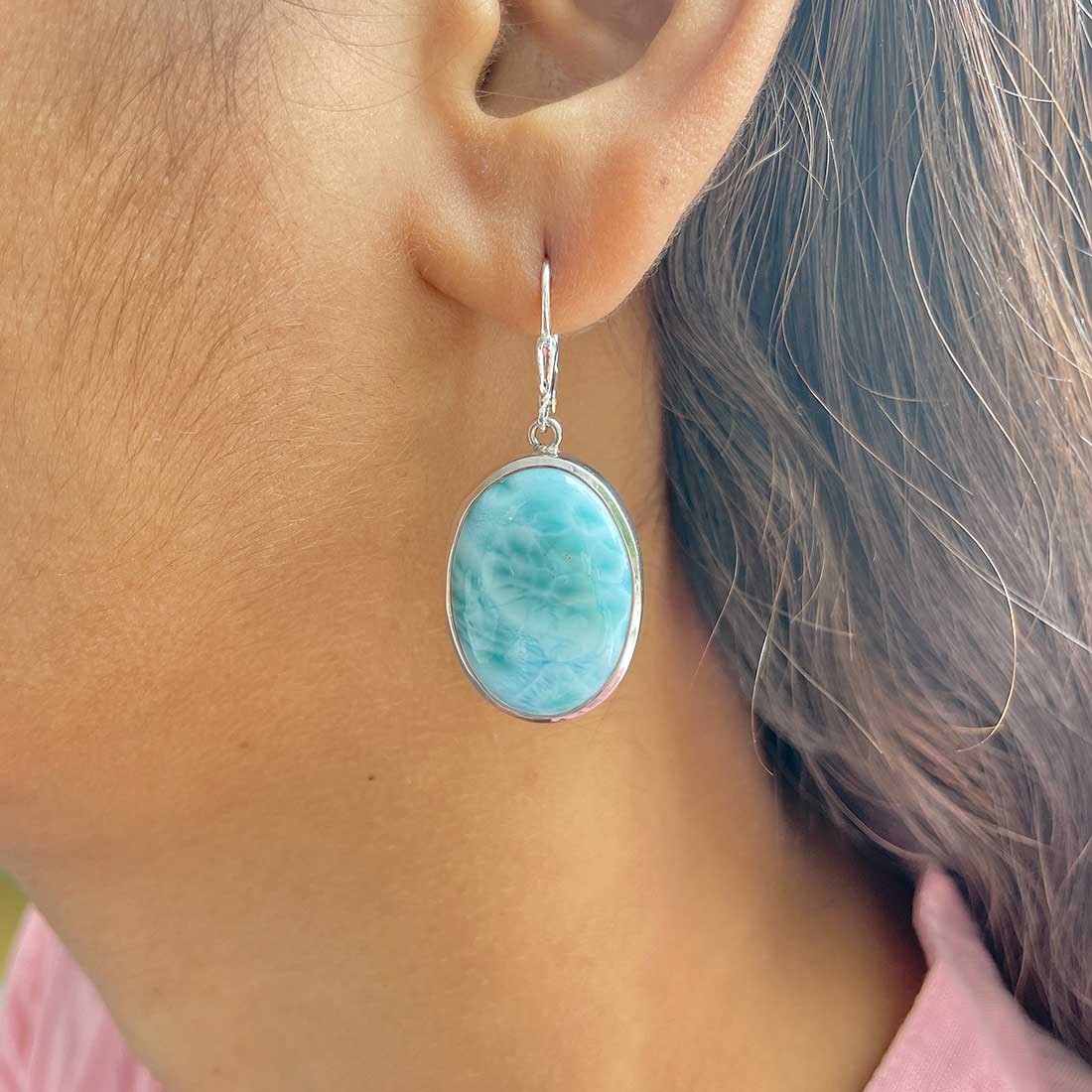 Larimar Earring-(LAR-E-305.)