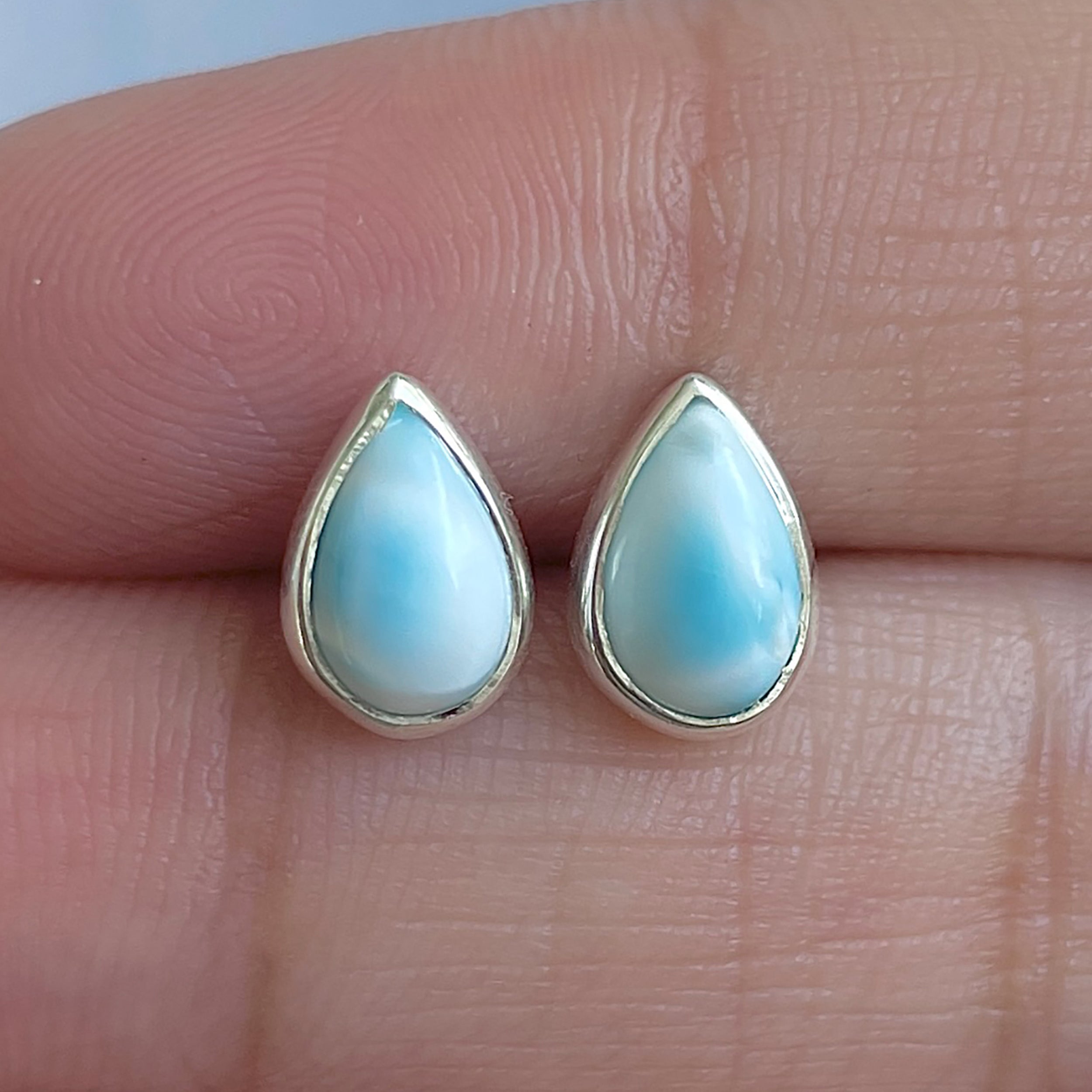 Larimar Stud Earring-(LAR-E-3051.)