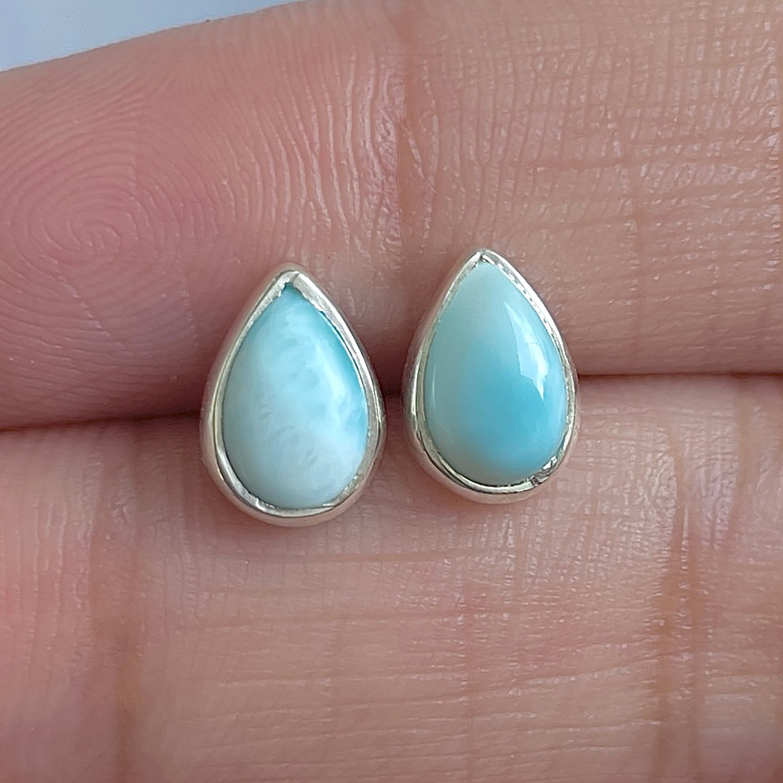 Larimar Stud Earring-(LAR-E-3053.)