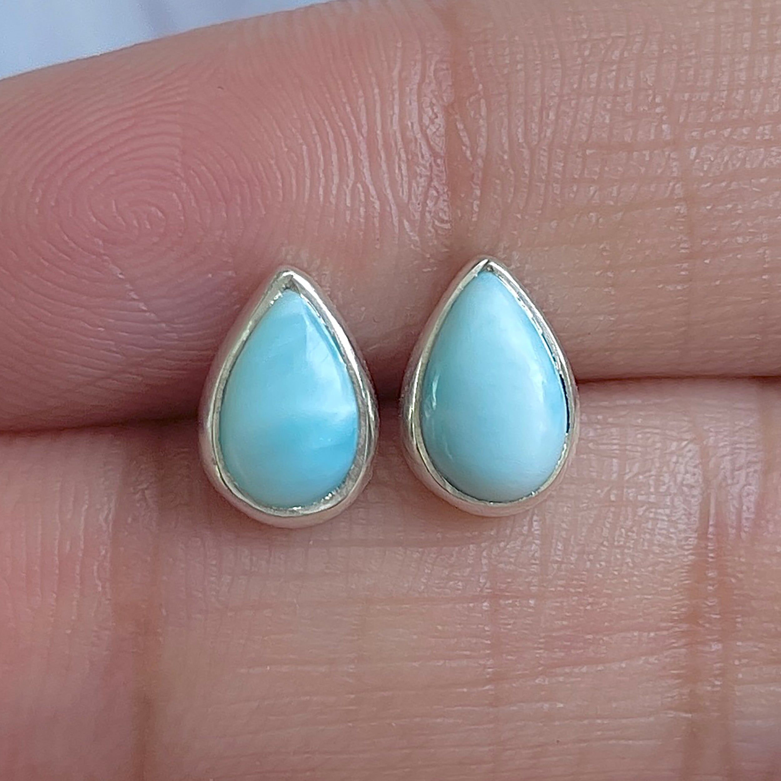 Larimar Stud Earring-(LAR-E-3054.)