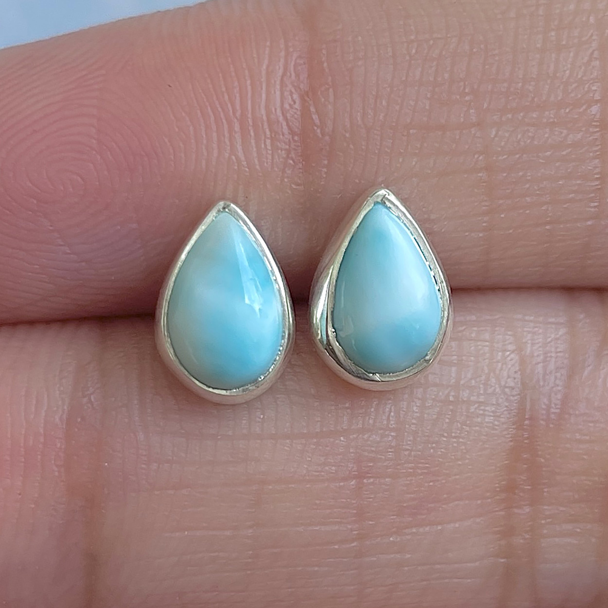 Larimar Stud Earring-(LAR-E-3055.)