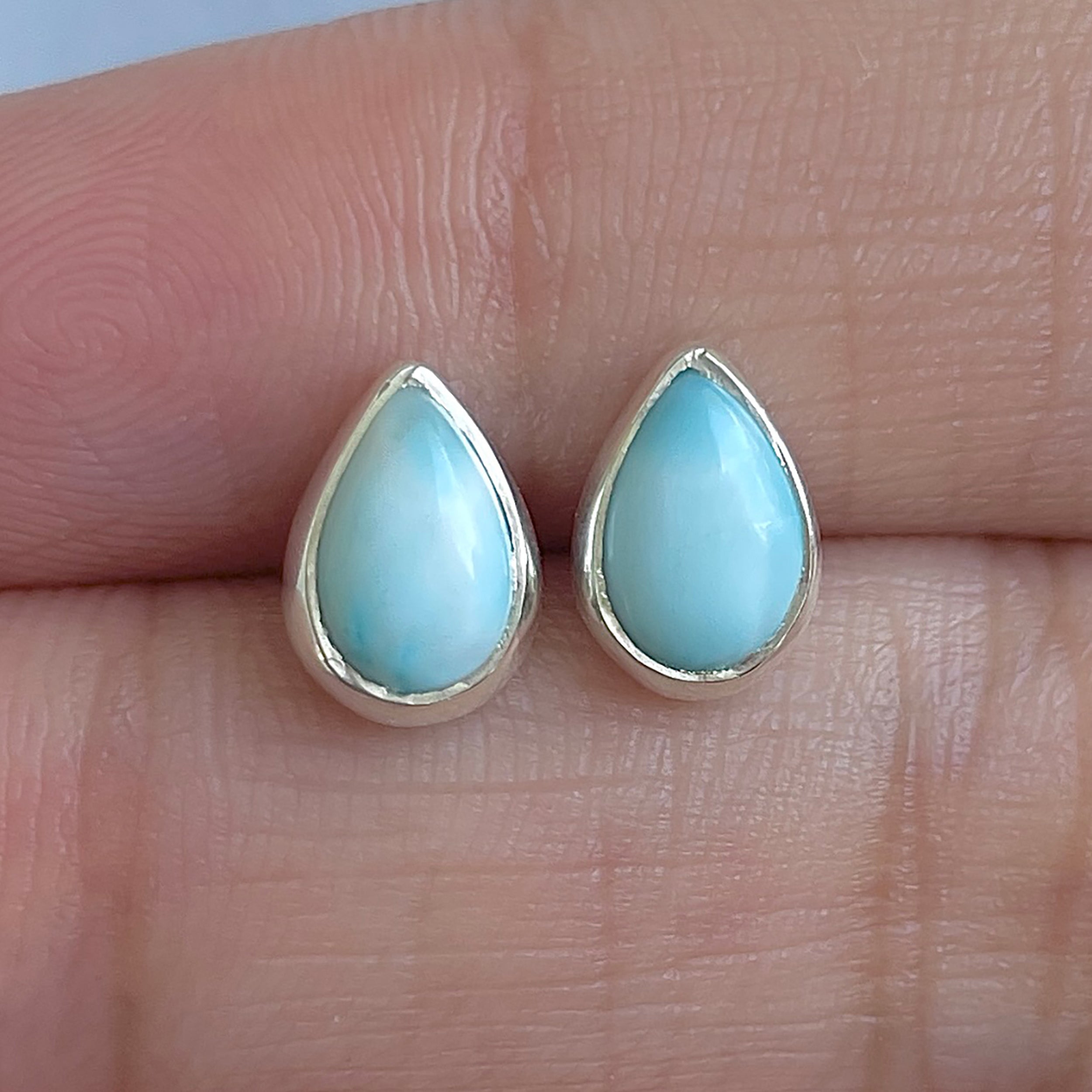 Larimar Stud Earring-(LAR-E-3056.)