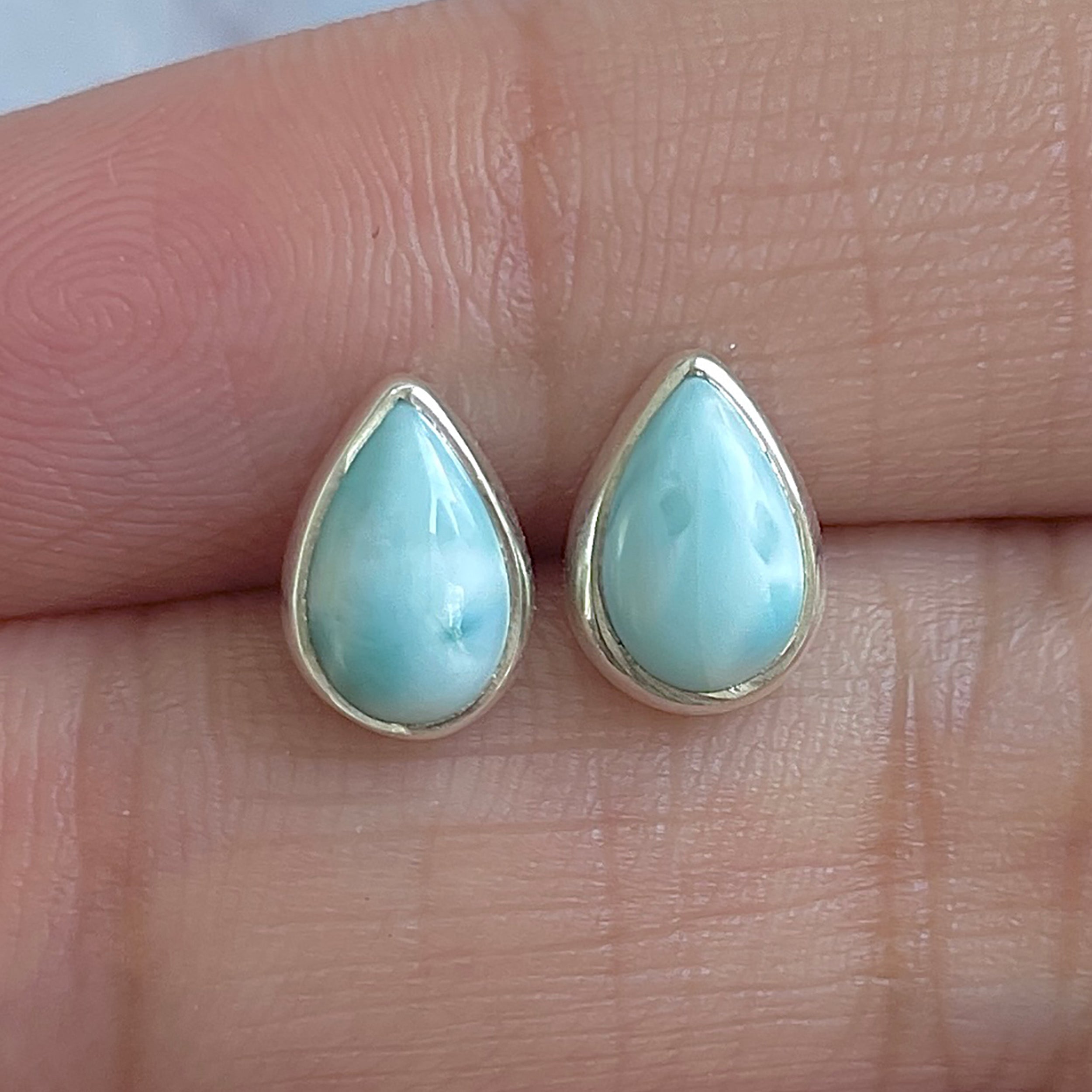 Larimar Stud Earring-(LAR-E-3057.)