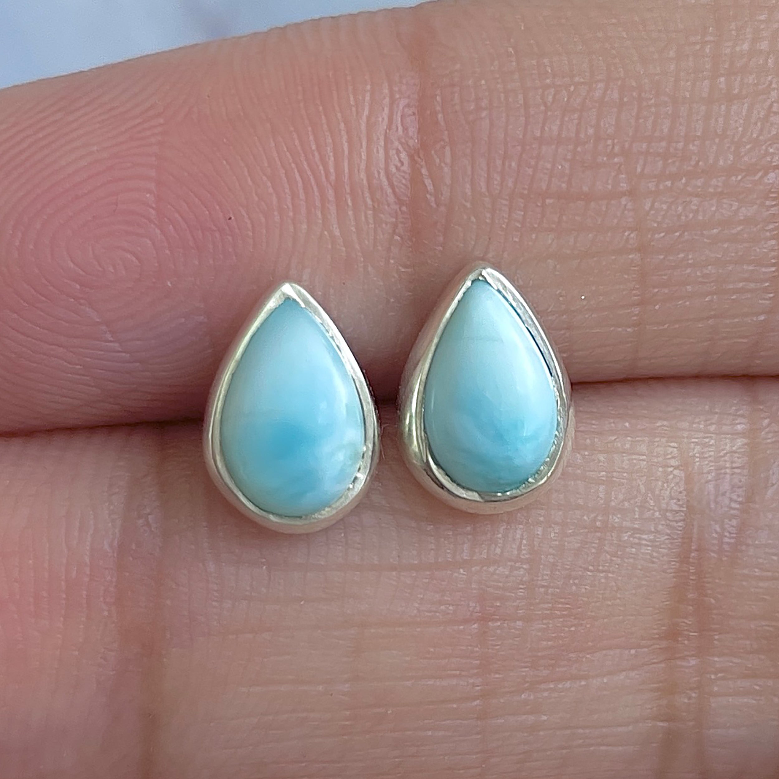 Larimar Stud Earring-(LAR-E-3058.)