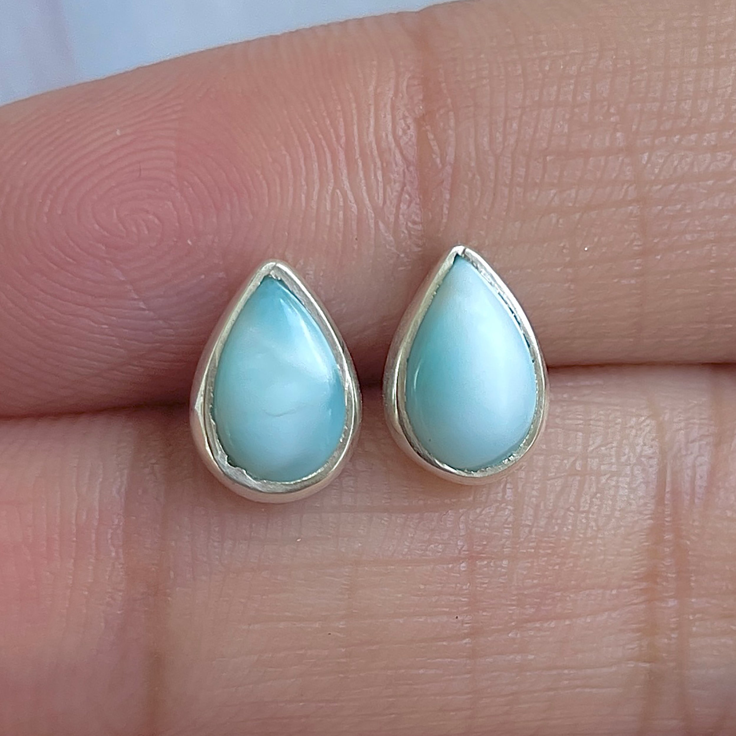 Larimar Stud Earring-(LAR-E-3059.)