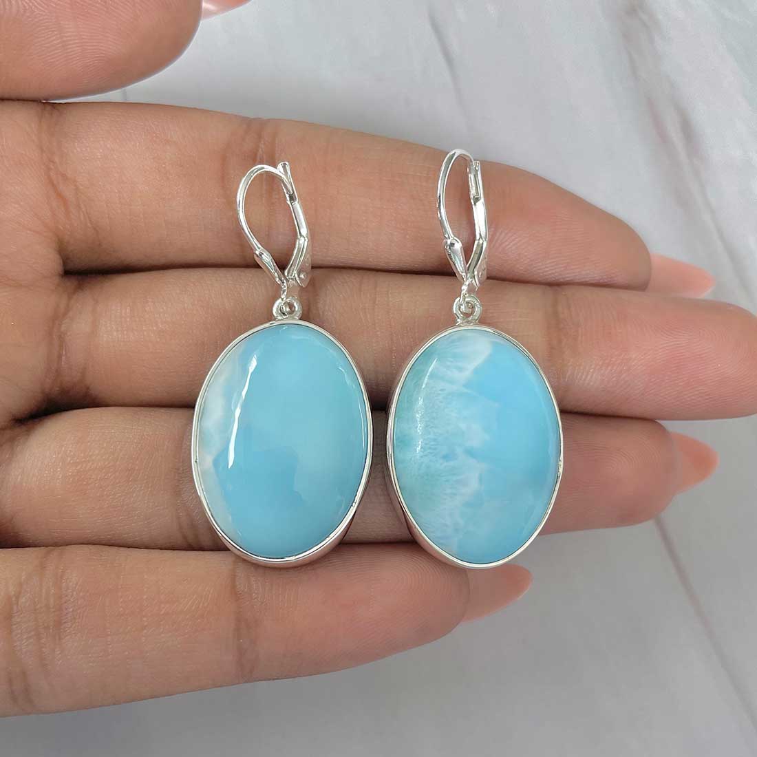 Larimar Earring-(LAR-E-306.)