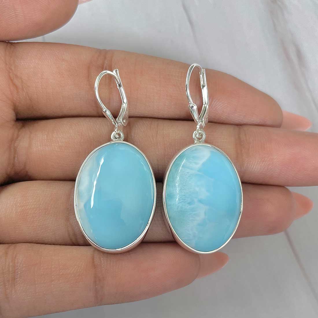Larimar Earring-(LAR-E-306.)