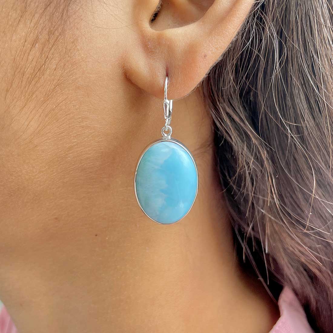 Larimar Earring-(LAR-E-306.)