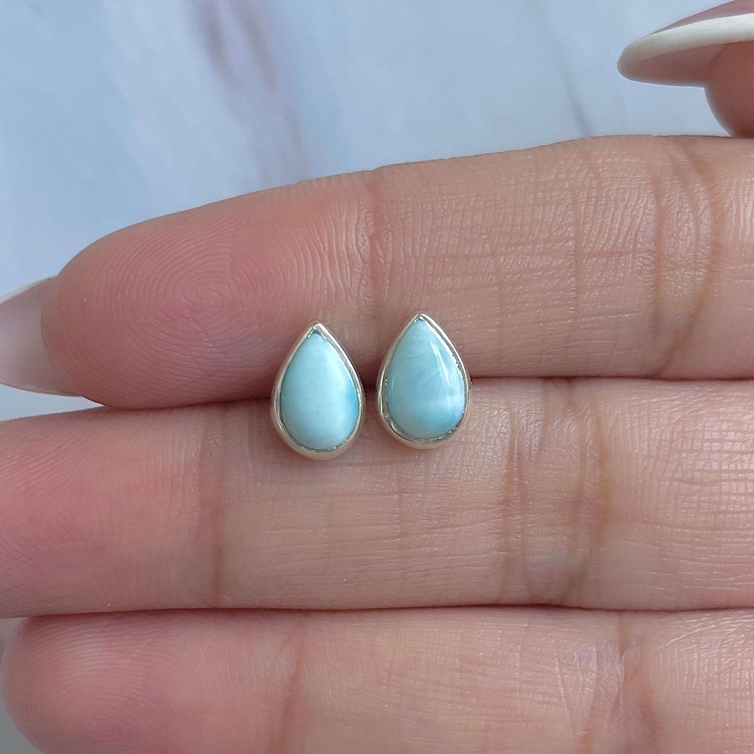 Larimar Stud Earring-(LAR-E-3060.)