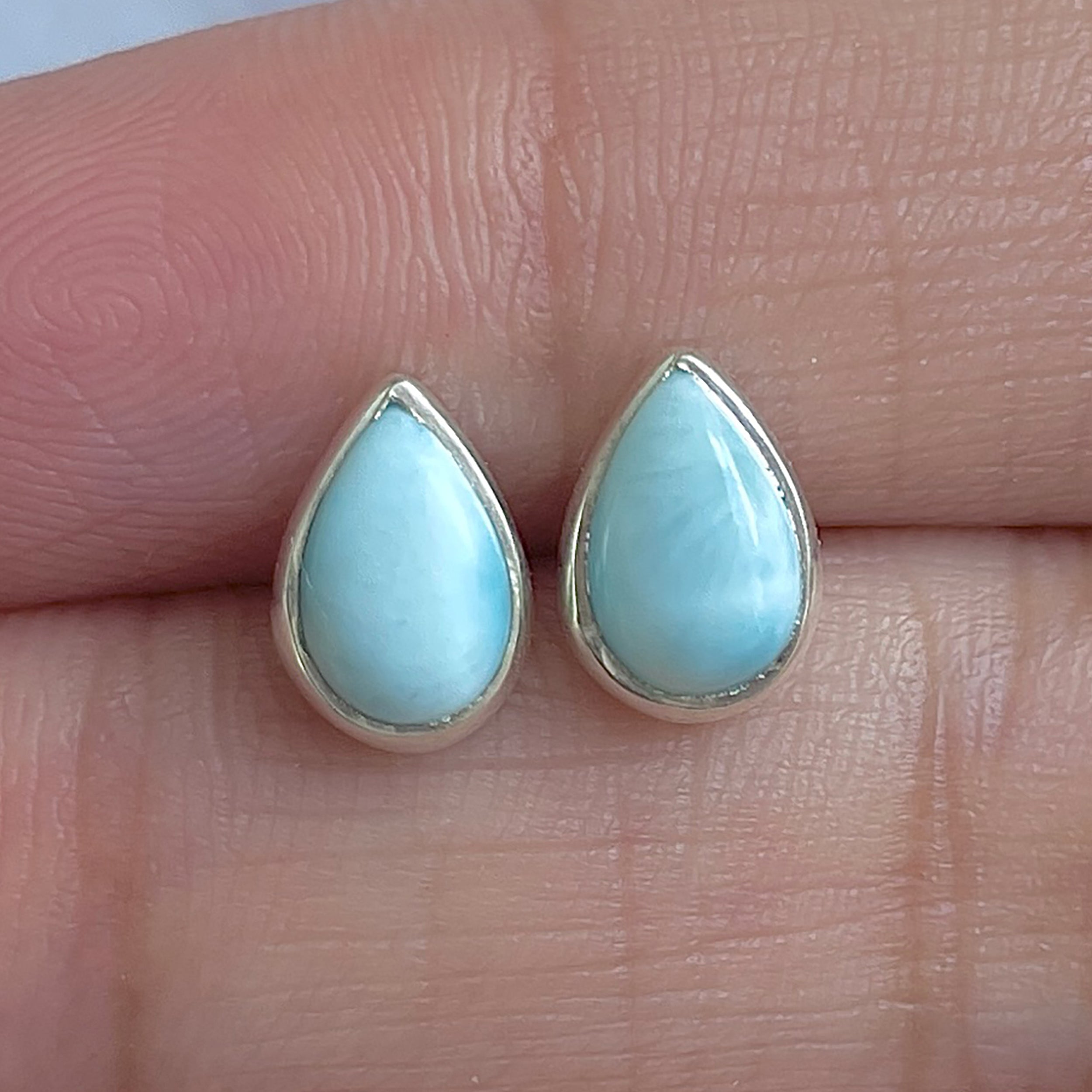 Larimar Stud Earring-(LAR-E-3060.)