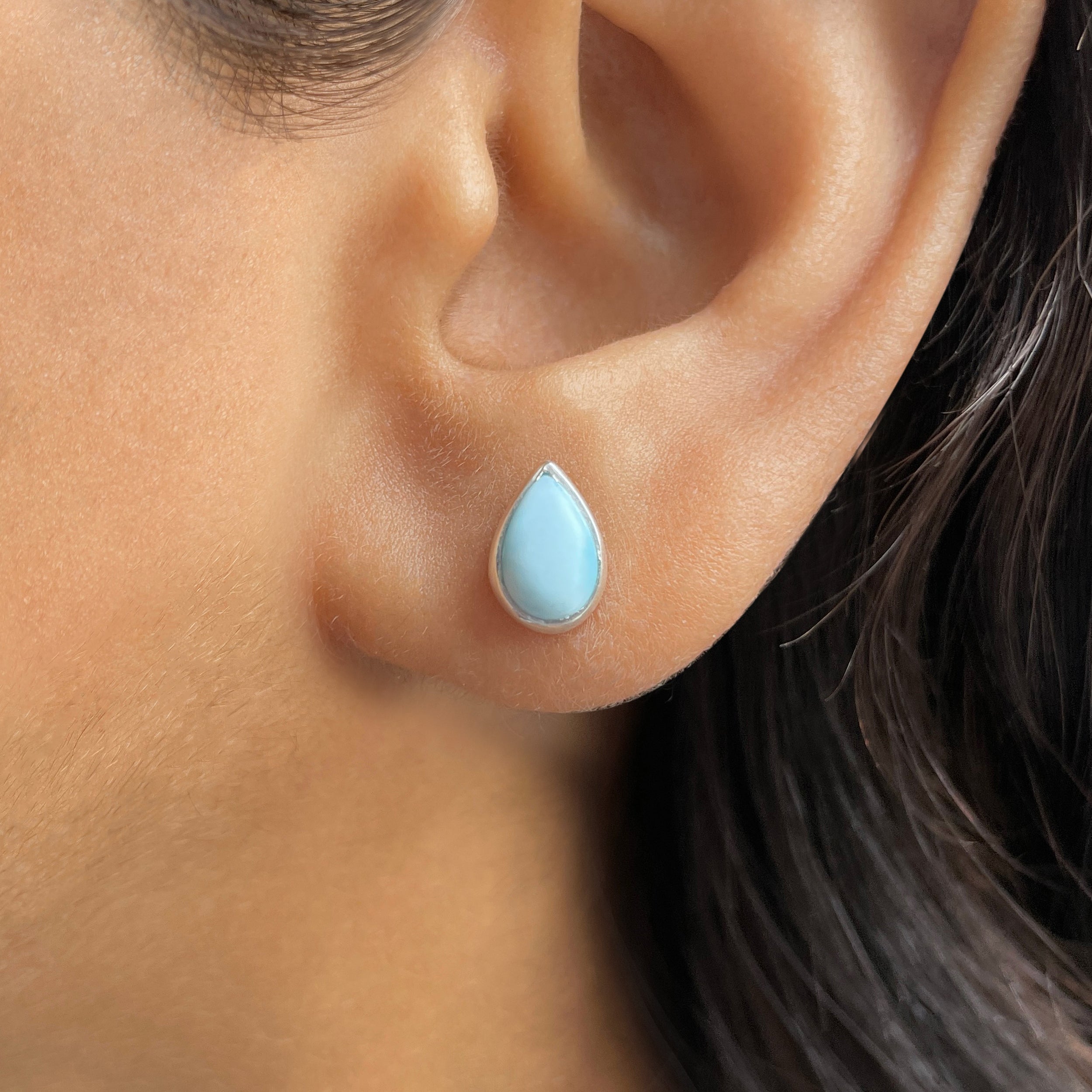 Larimar Stud Earring-(LAR-E-3060.)