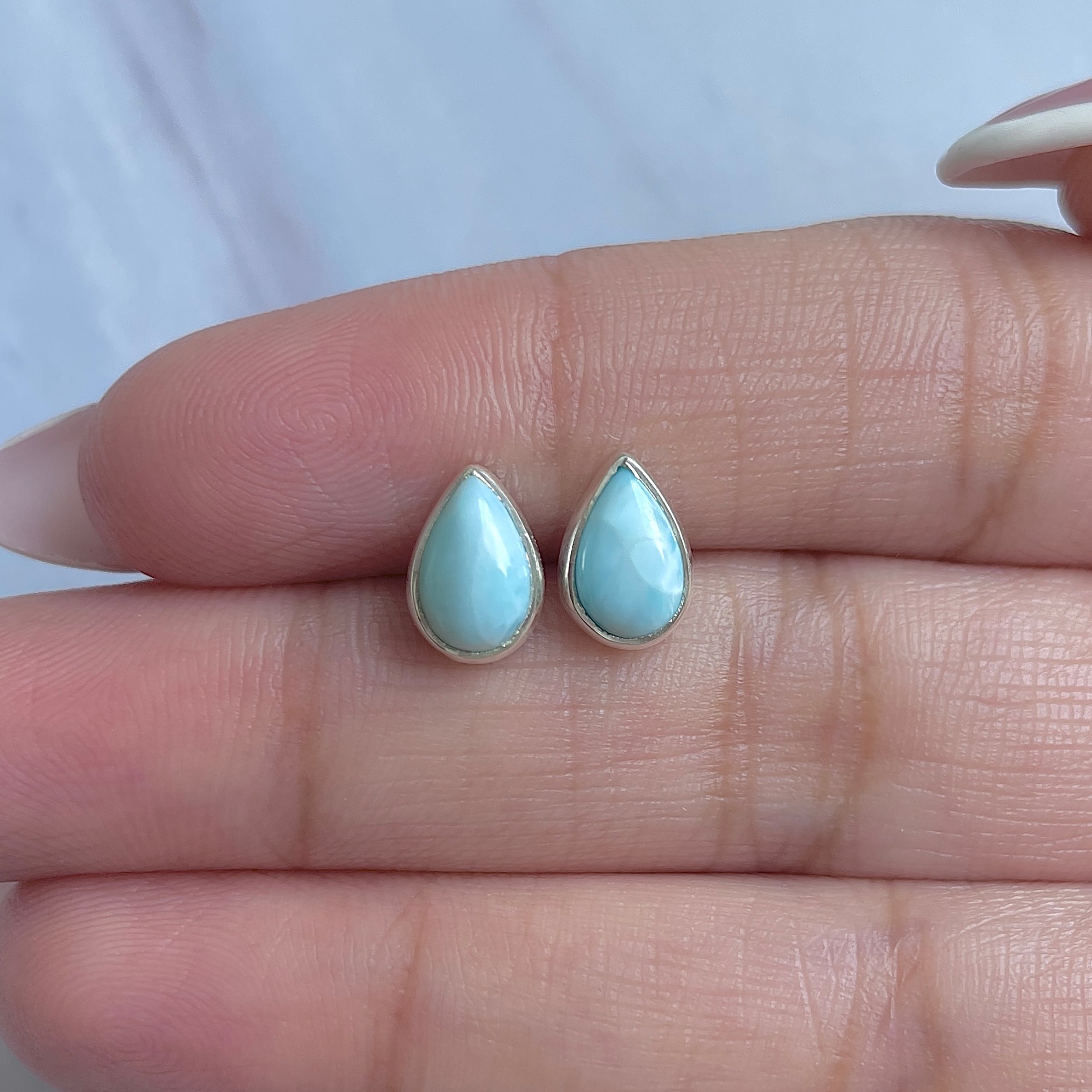 Larimar Stud Earring-(LAR-E-3061.)