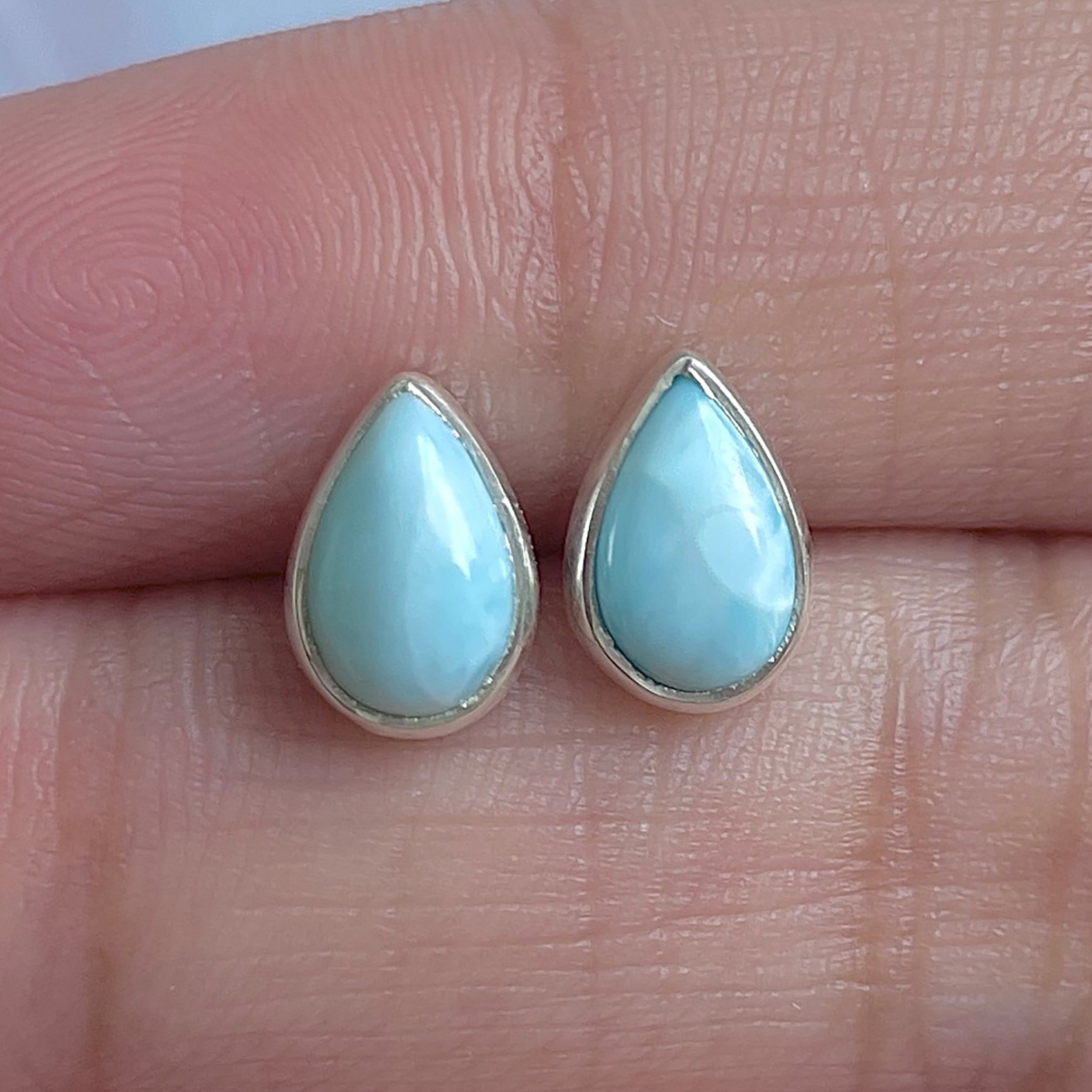 Larimar Stud Earring-(LAR-E-3061.)