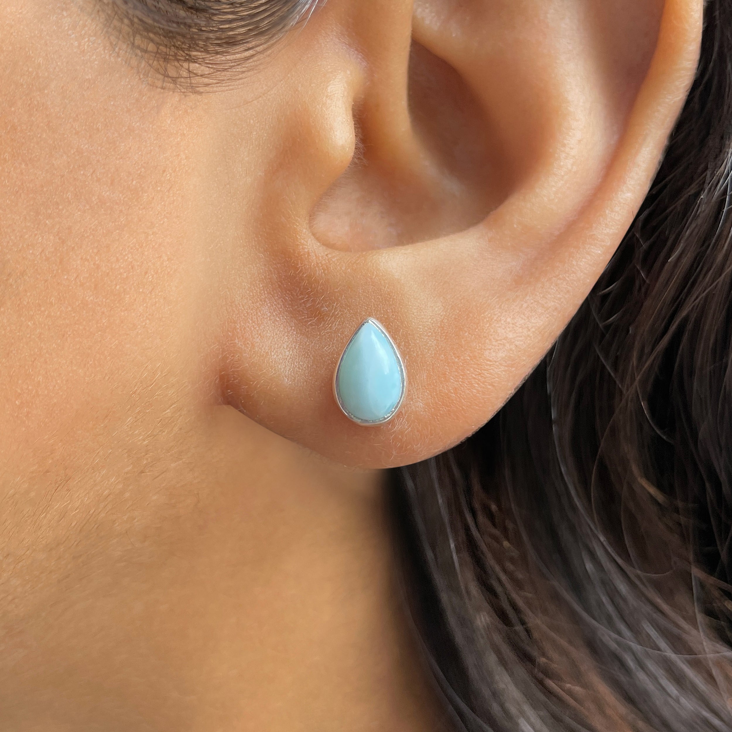 Larimar Stud Earring-(LAR-E-3061.)