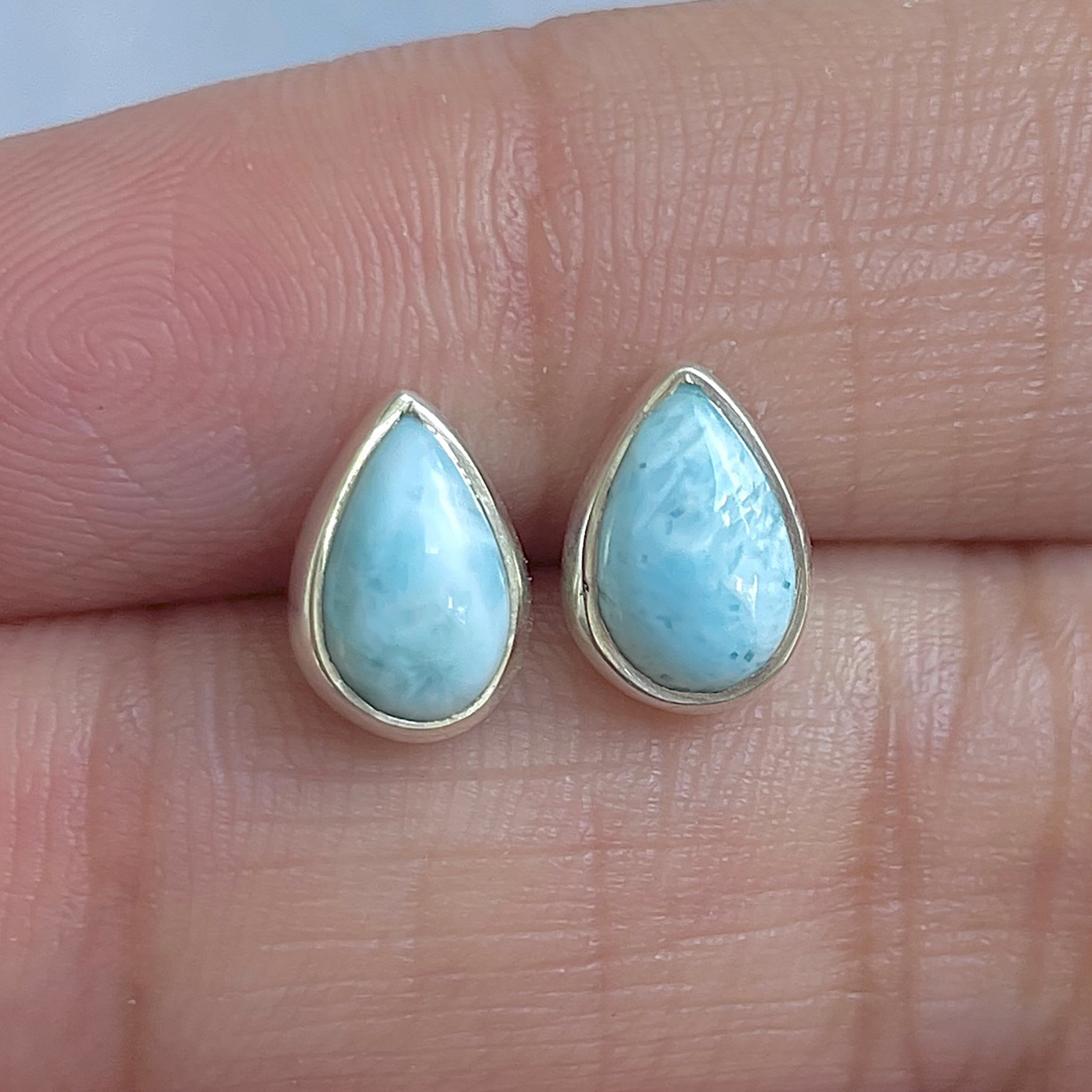 Larimar Stud Earring-(LAR-E-3063.)