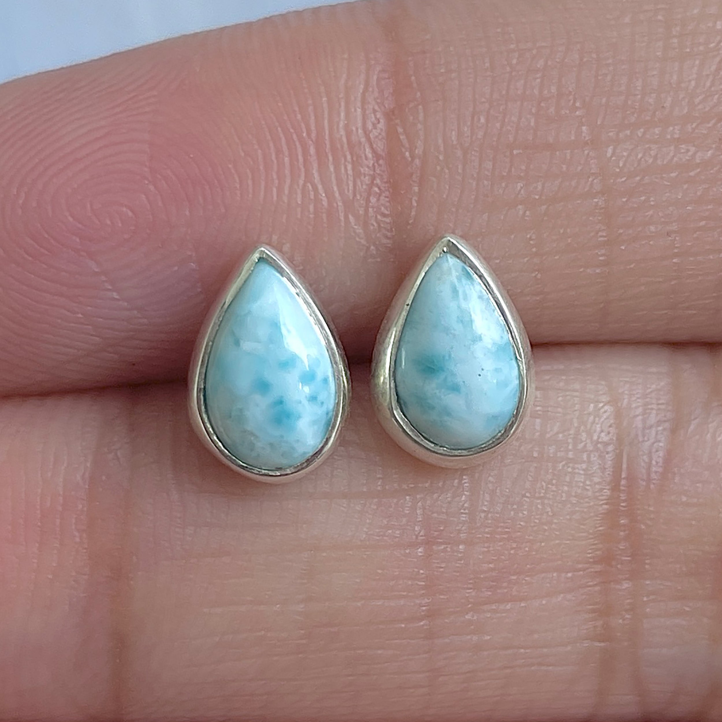 Larimar Stud Earring-(LAR-E-3064.)