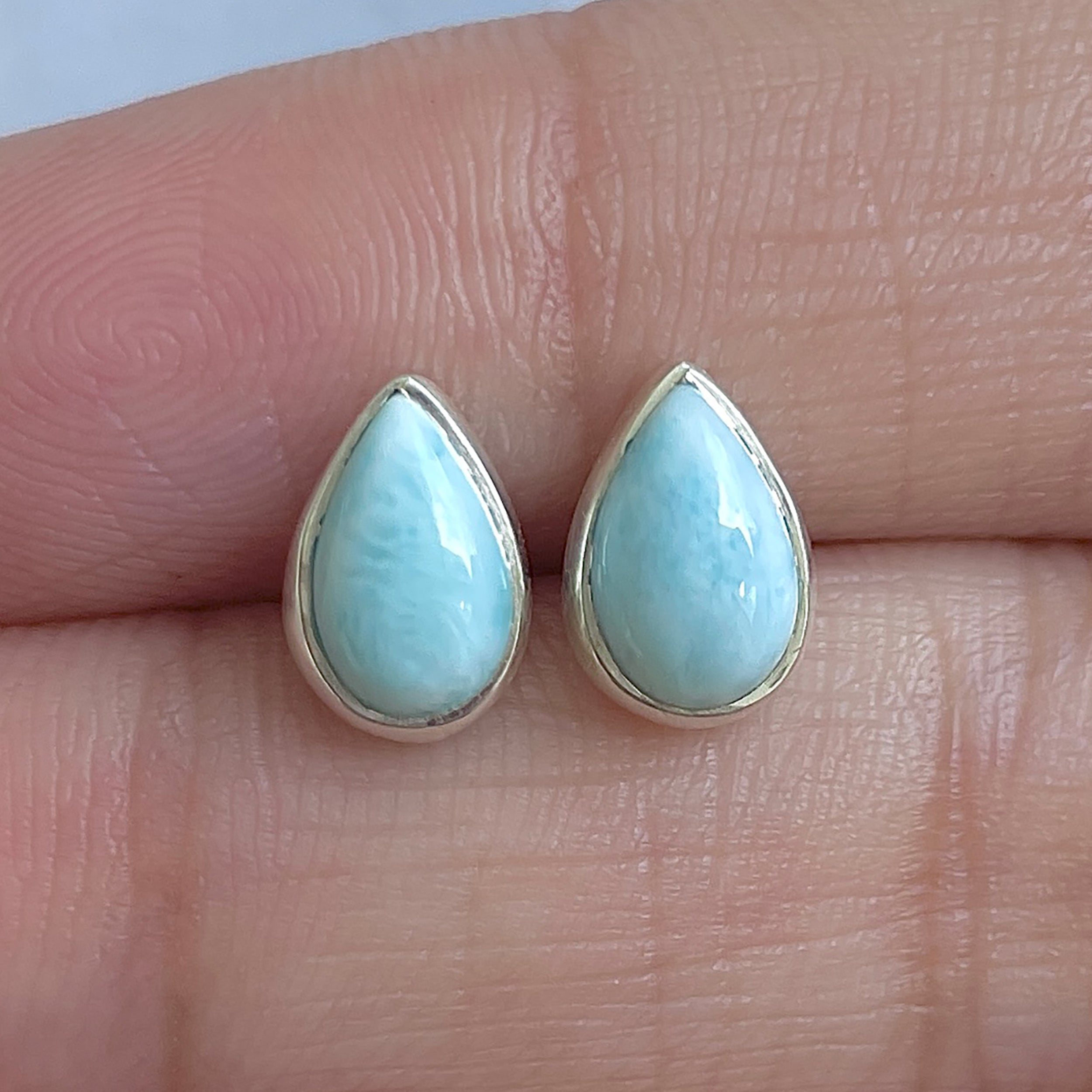 Larimar Stud Earring-(LAR-E-3065.)