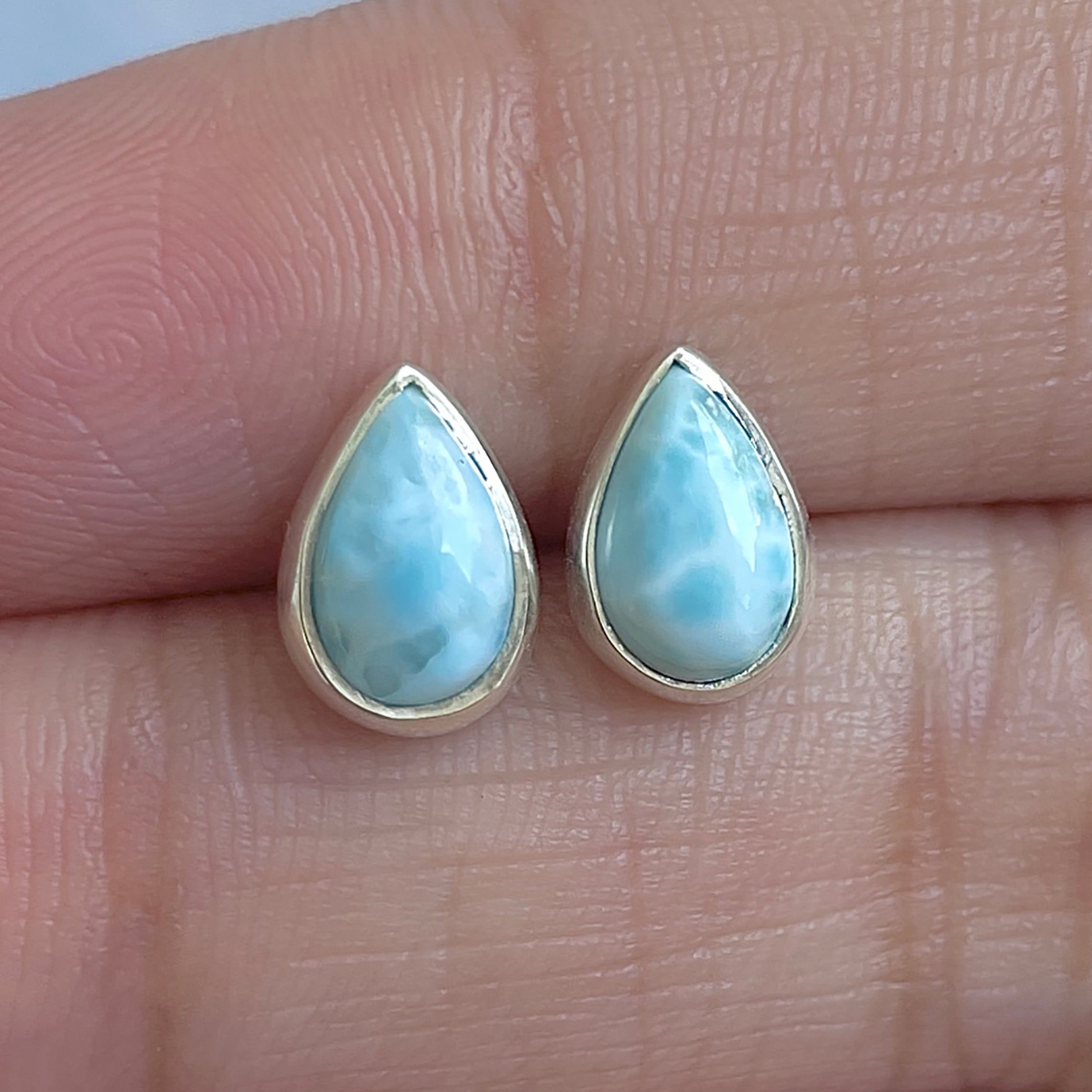 Larimar Stud Earring-(LAR-E-3067.)