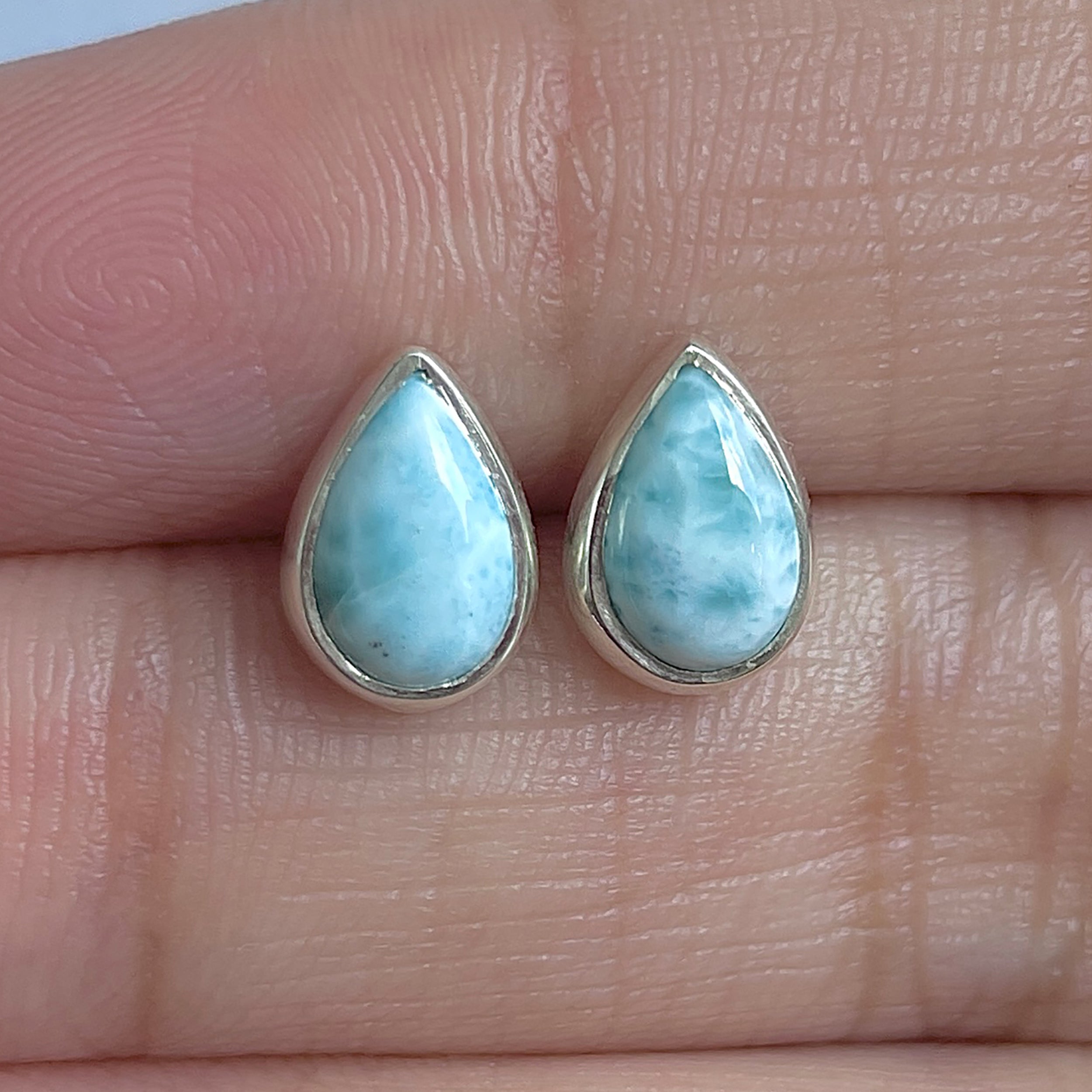Larimar Stud Earring-(LAR-E-3068.)