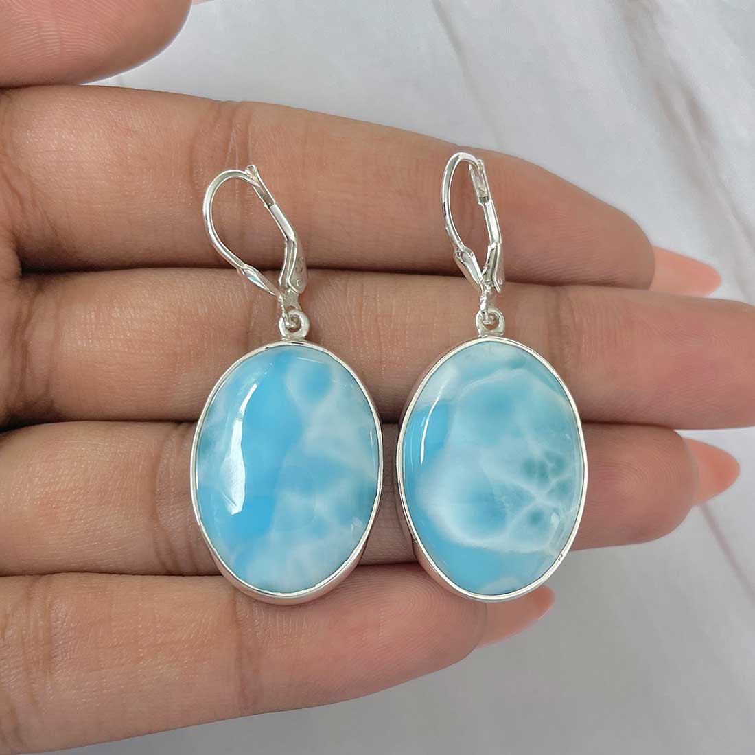 Larimar Earring-(LAR-E-307.)