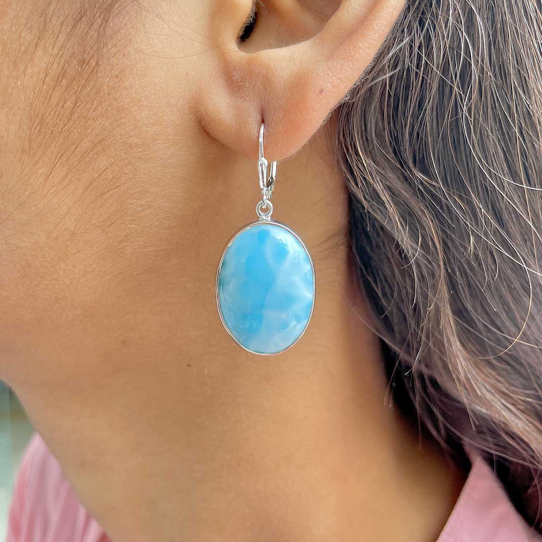 Larimar Earring-(LAR-E-307.)