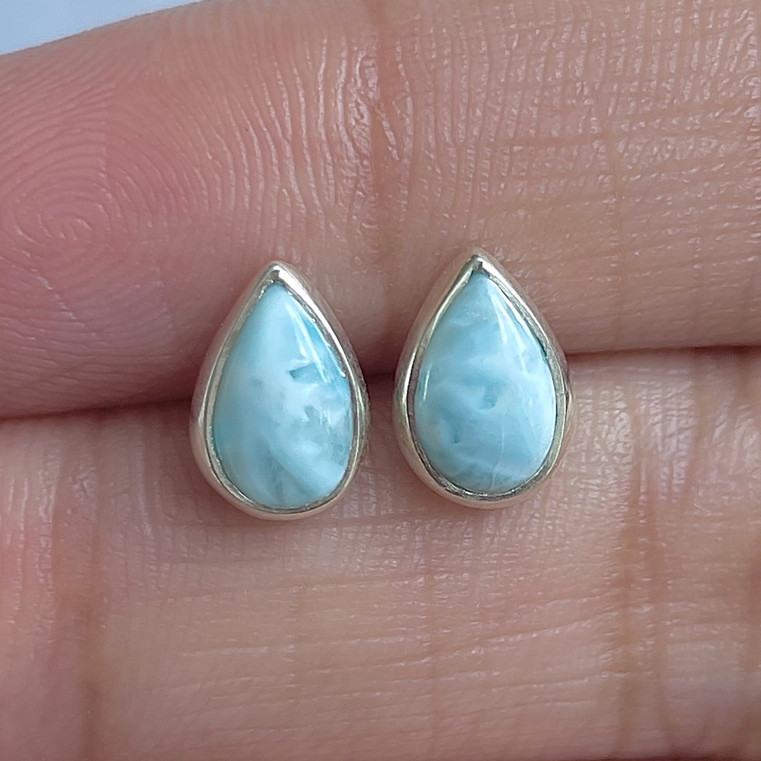 Larimar Stud Earring-(LAR-E-3070.)