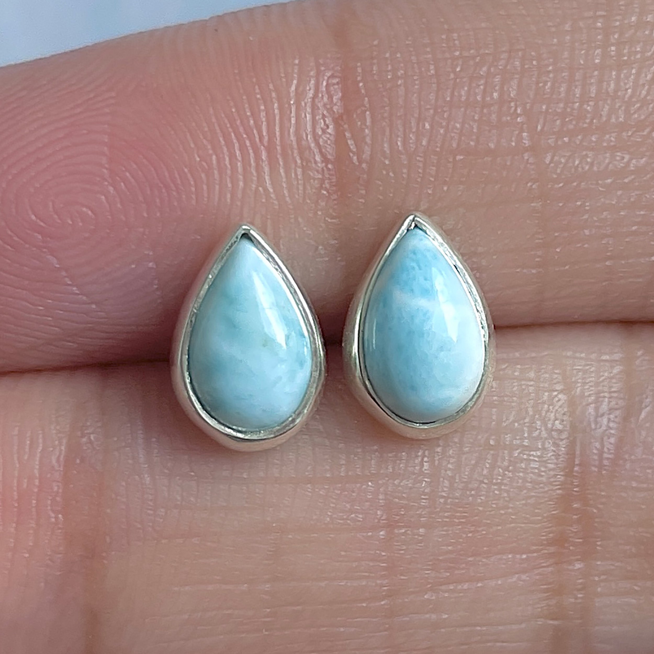Larimar Stud Earring-(LAR-E-3071.)