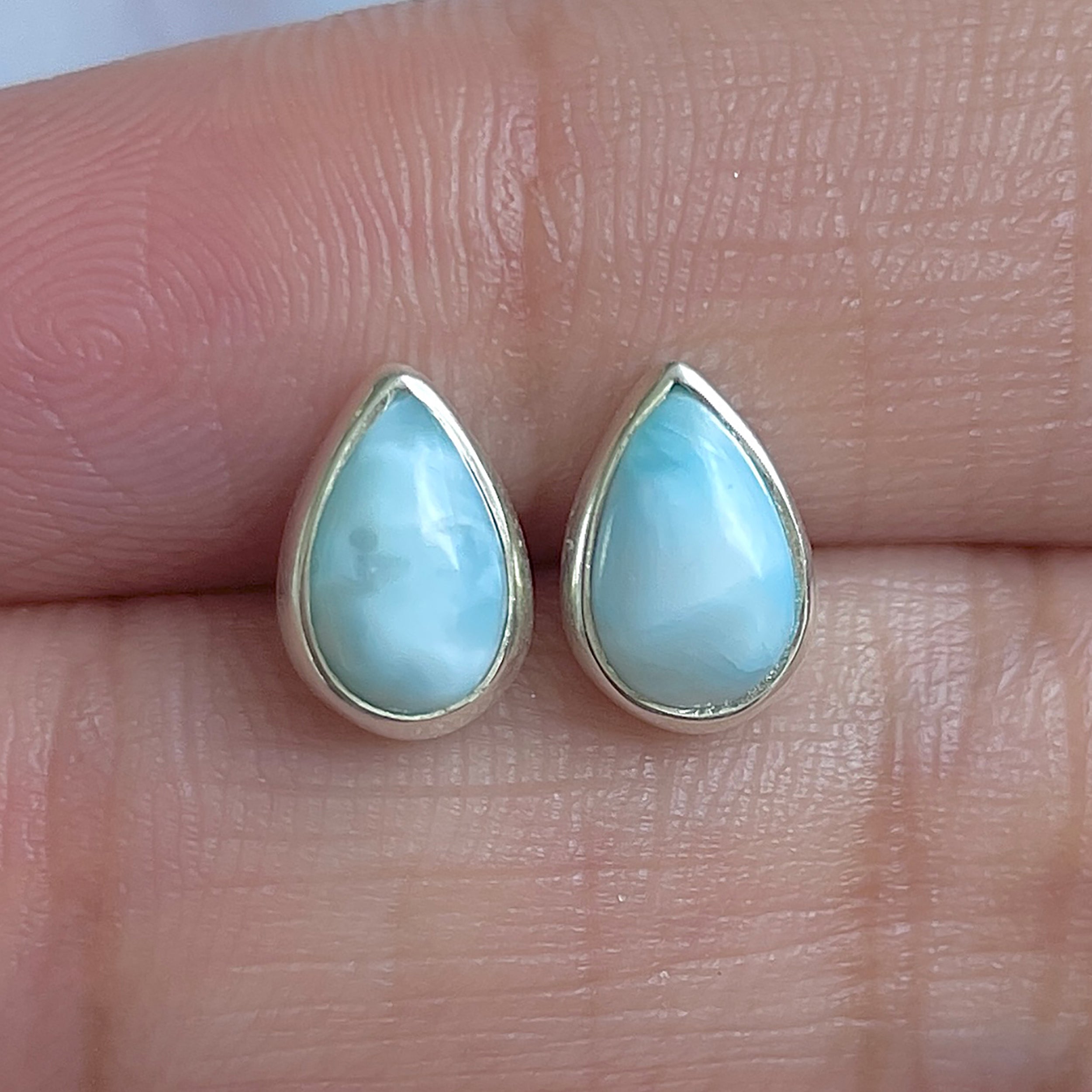 Larimar Stud Earring-(LAR-E-3072.)