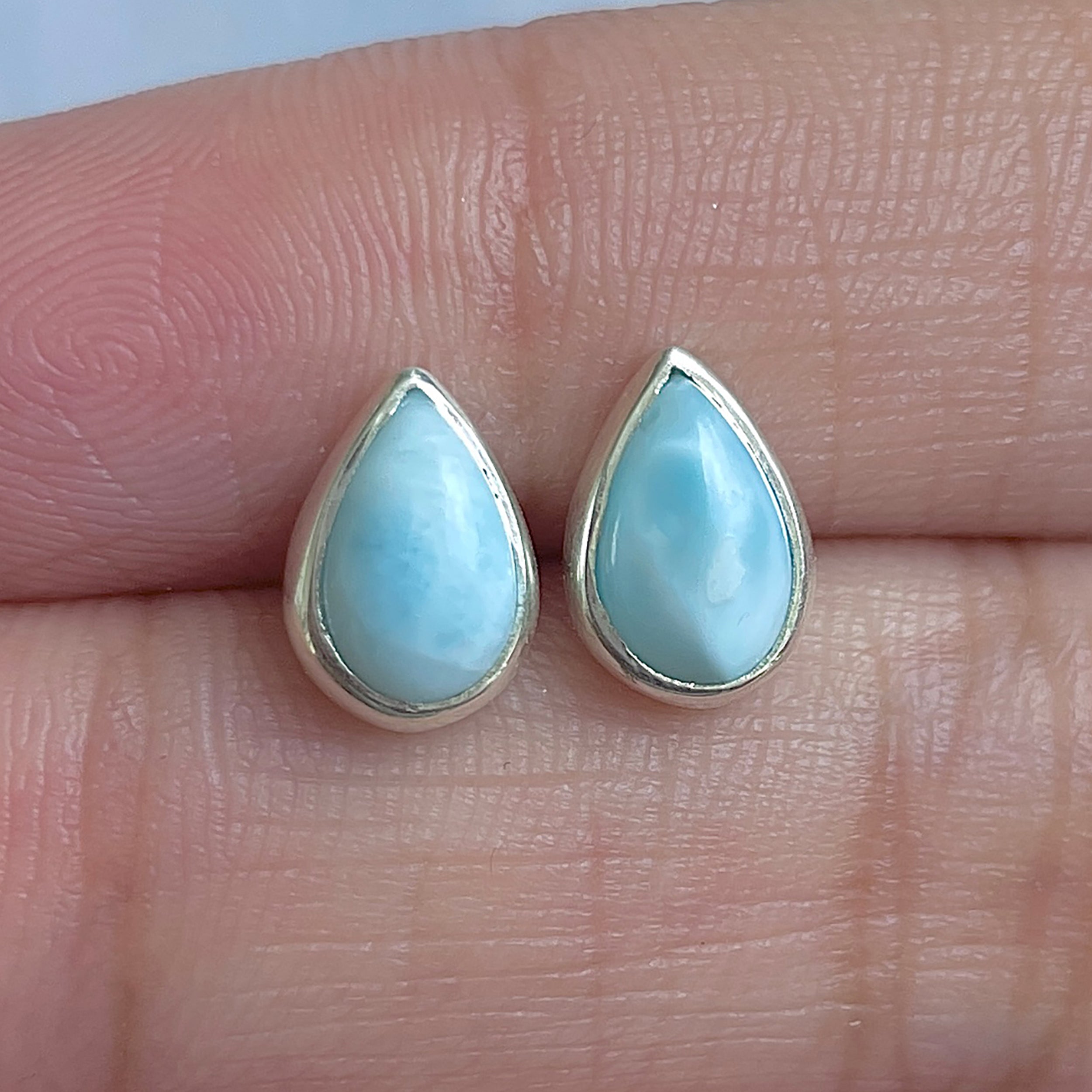 Larimar Stud Earring-(LAR-E-3073.)