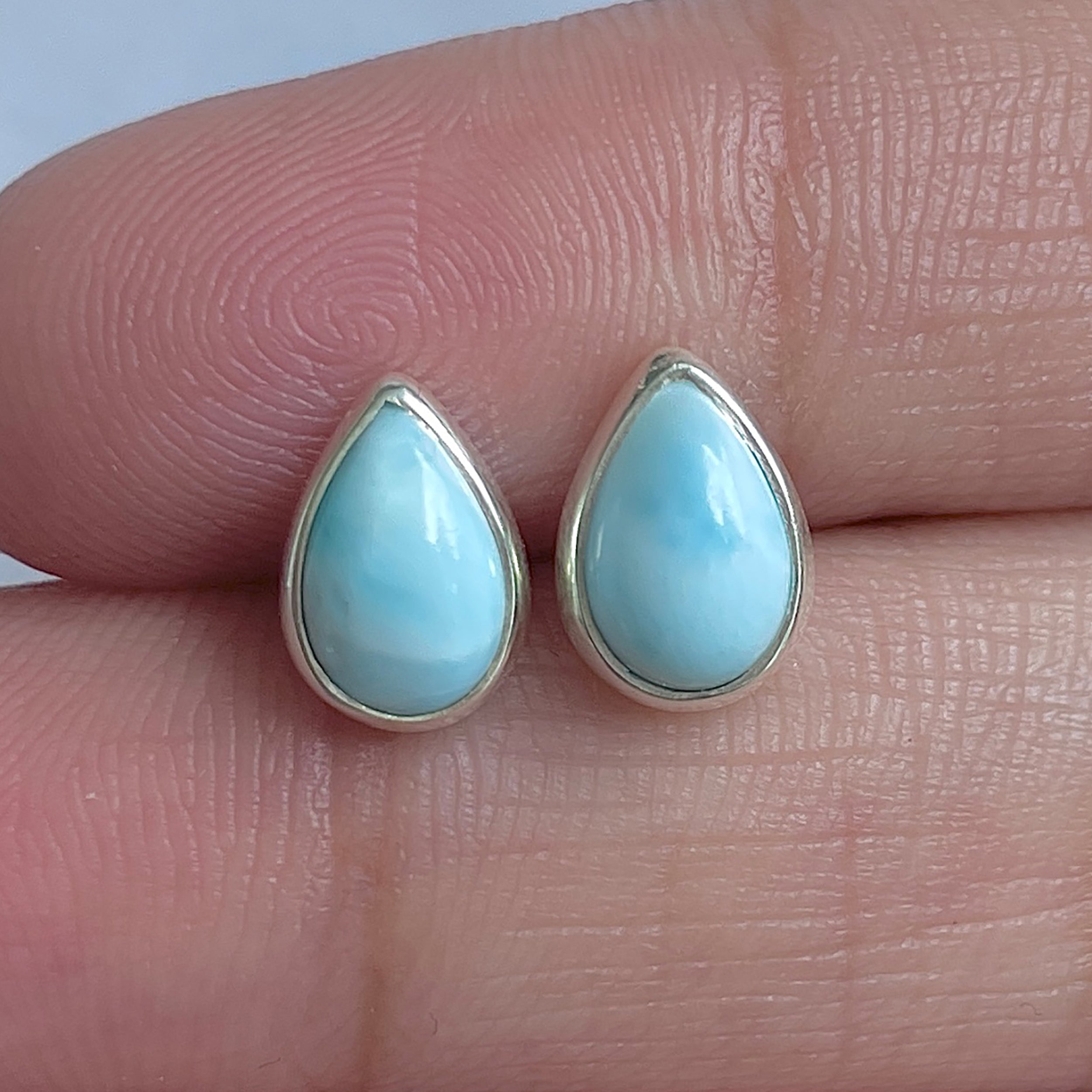 Larimar Stud Earring-(LAR-E-3074.)