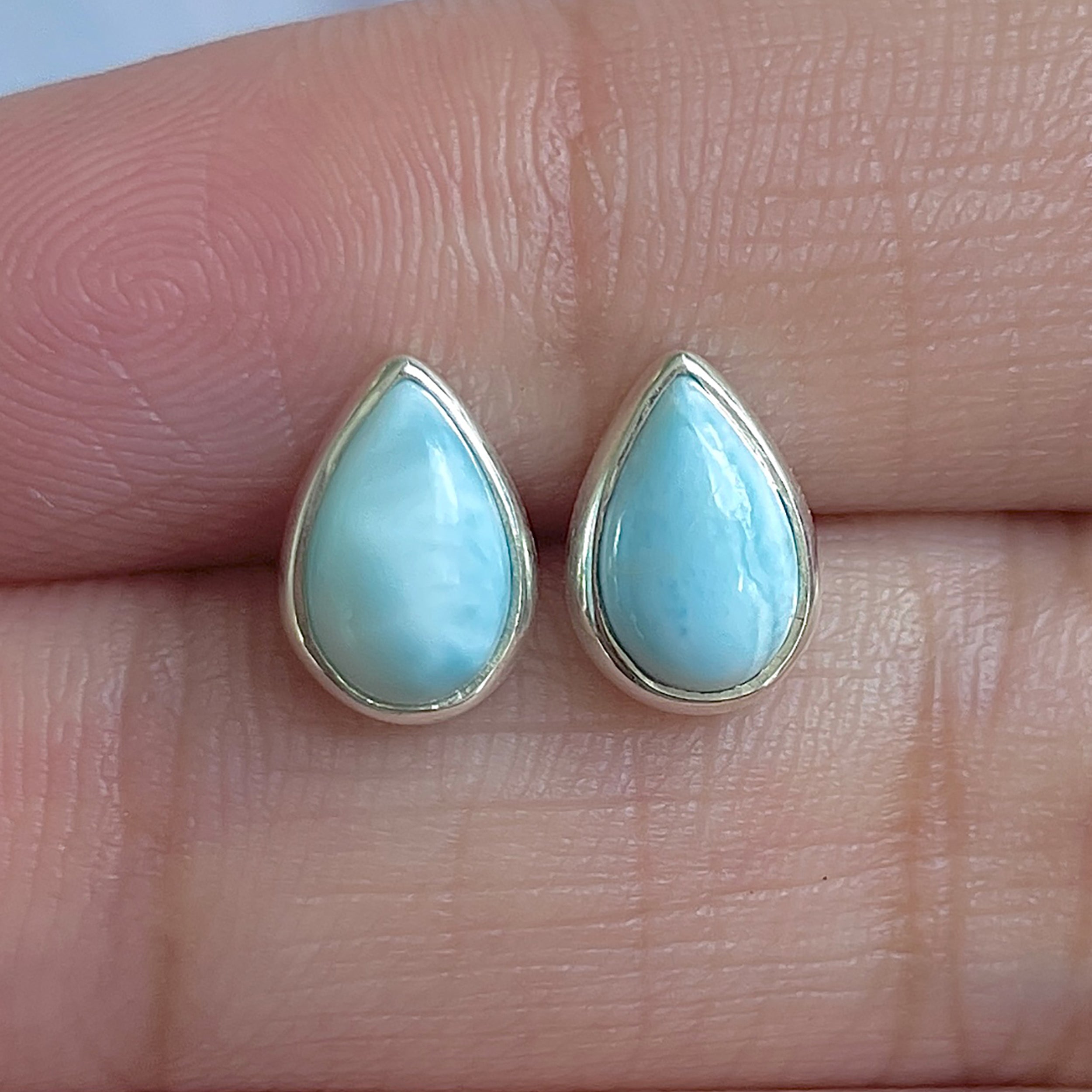 Larimar Stud Earring-(LAR-E-3077.)