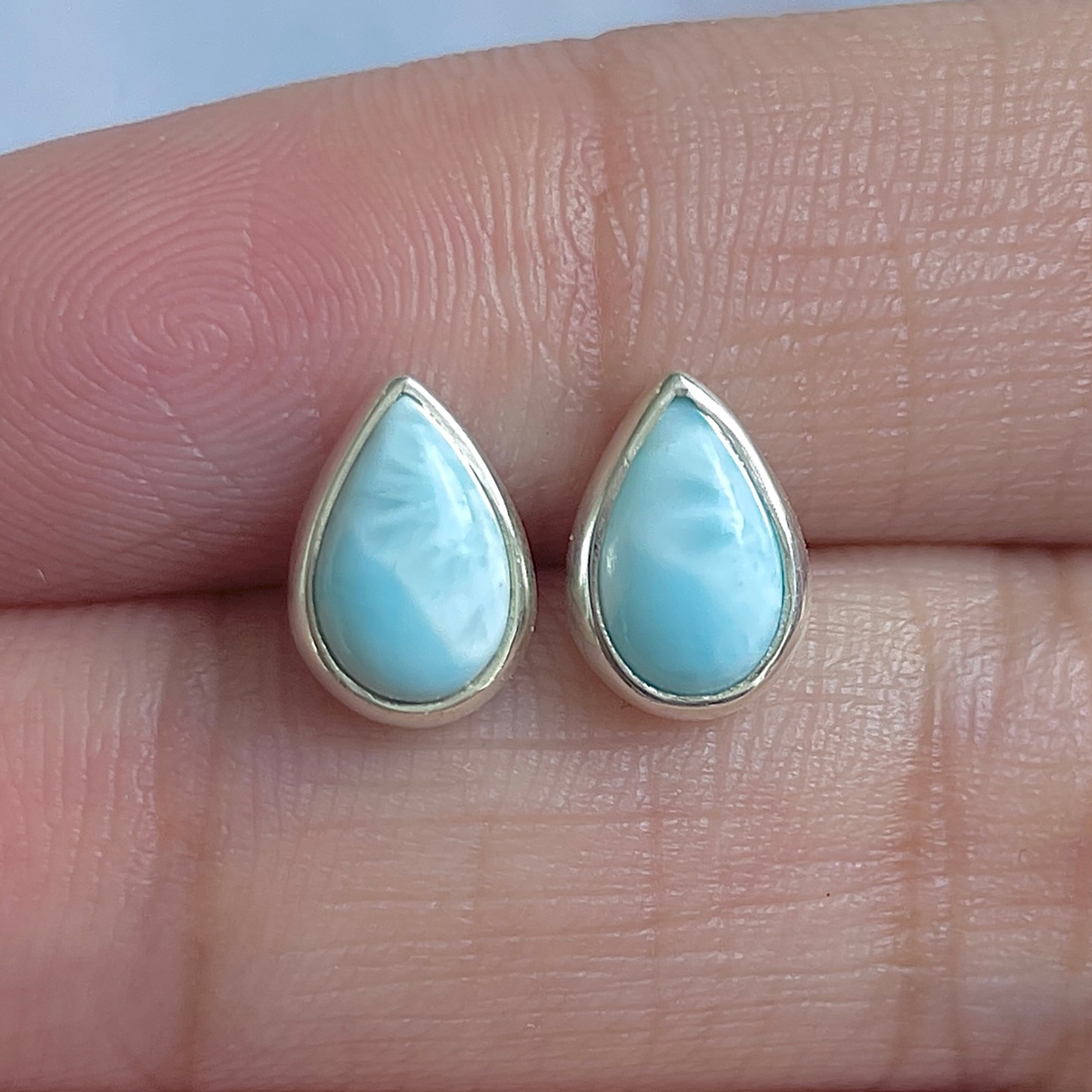 Larimar Stud Earring-(LAR-E-3078.)