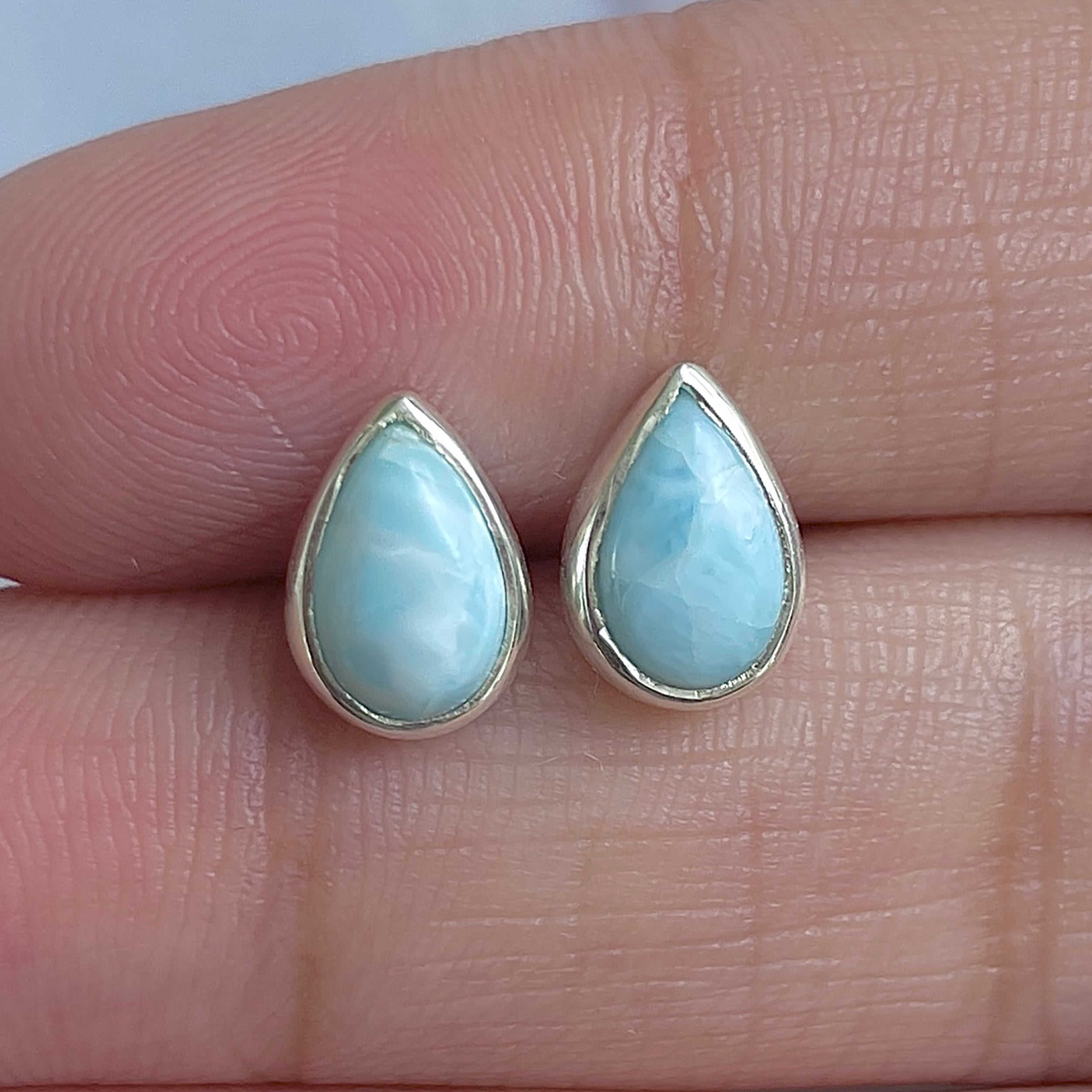 Larimar Stud Earring-(LAR-E-3079.)