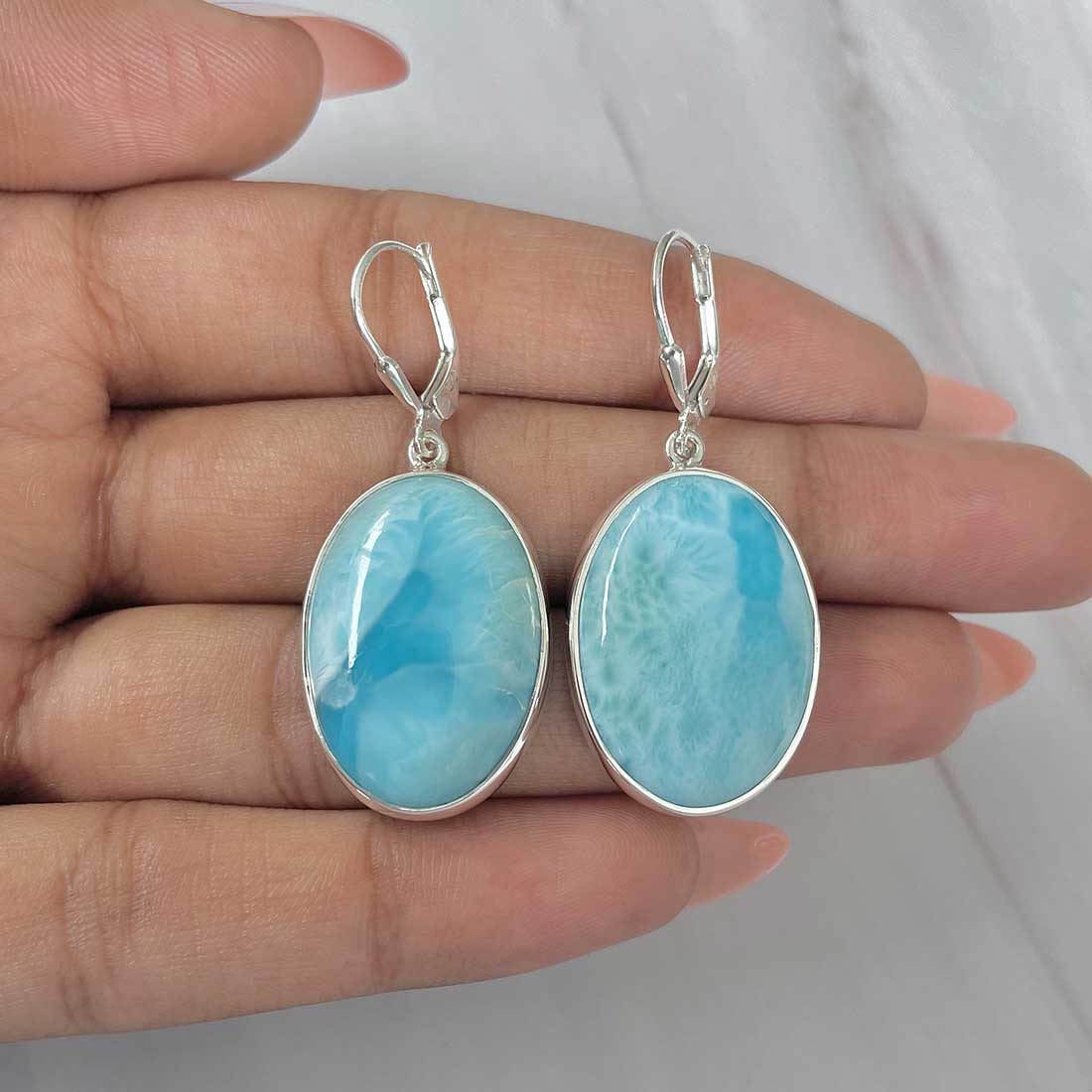 Larimar Earring-(LAR-E-308.)