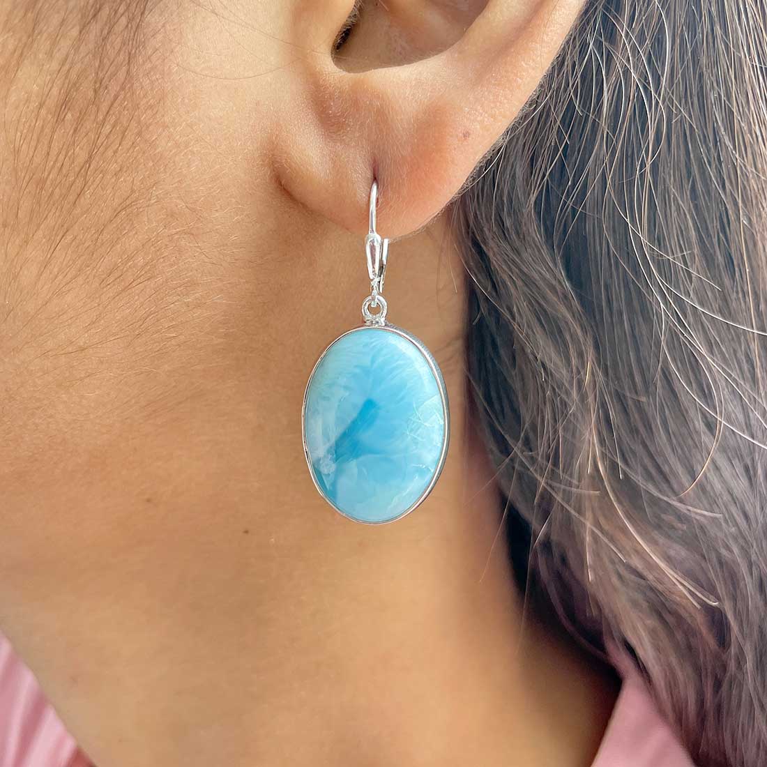 Larimar Earring-(LAR-E-308.)