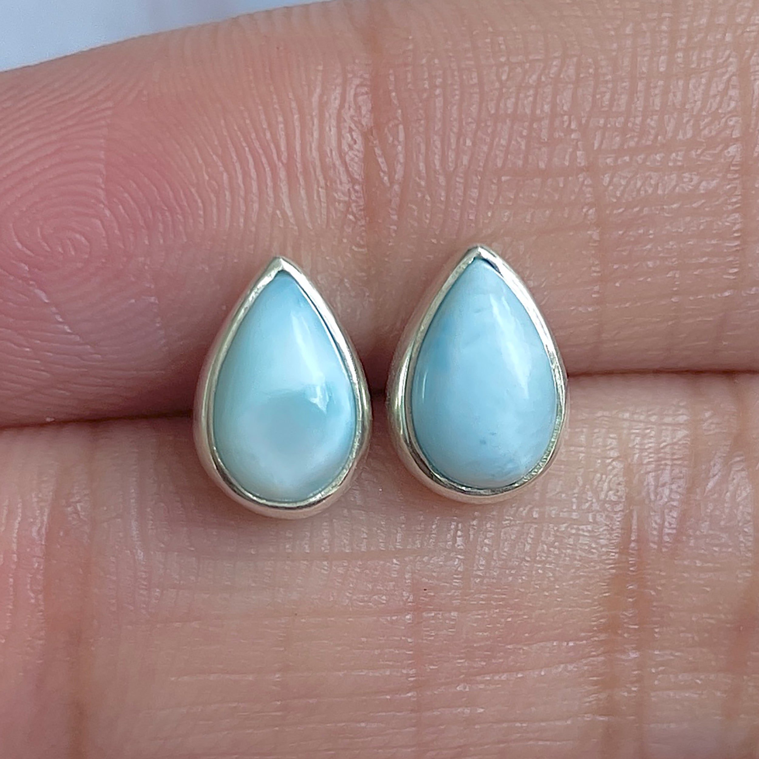 Larimar Stud Earring-(LAR-E-3080.)