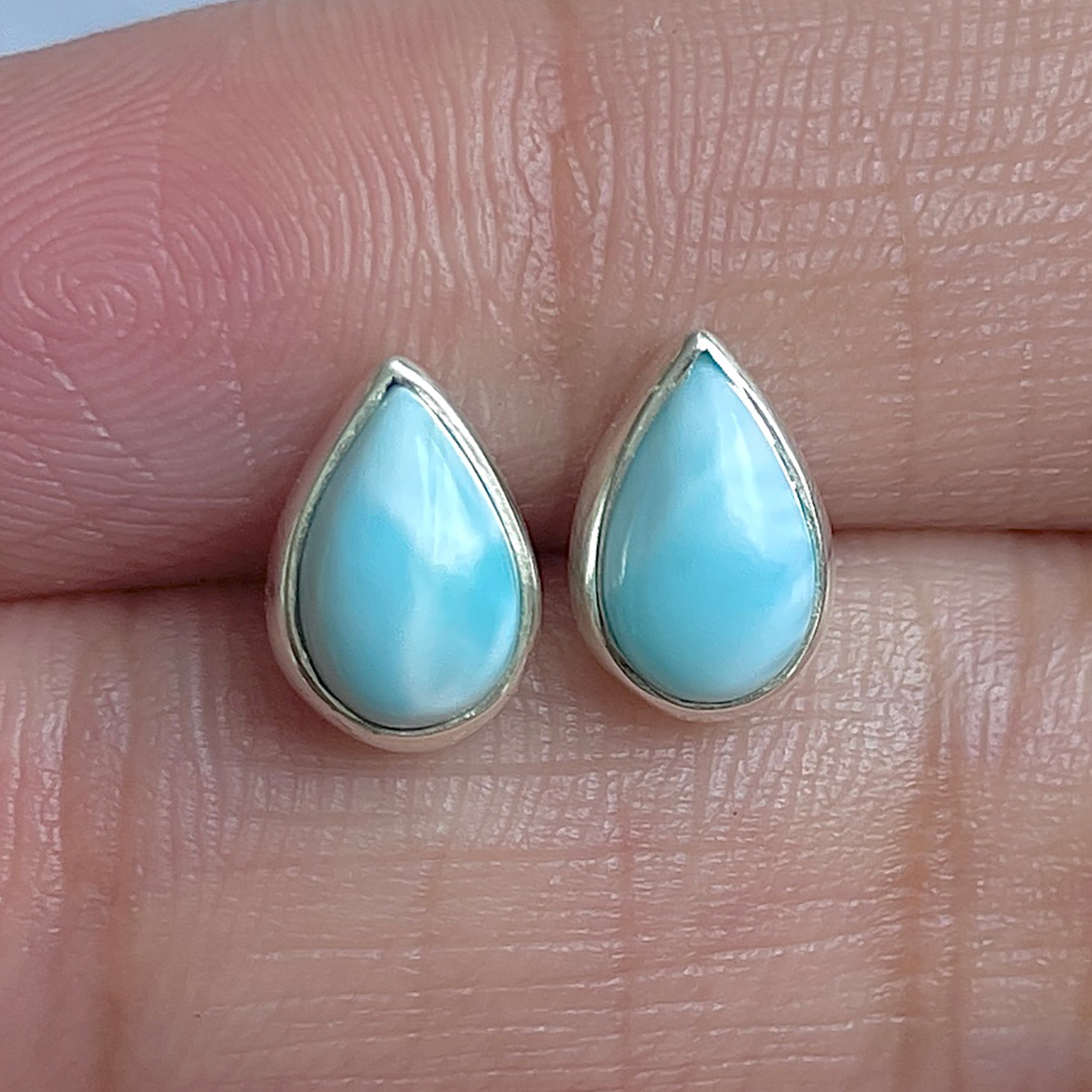 Larimar Stud Earring-(LAR-E-3081.)