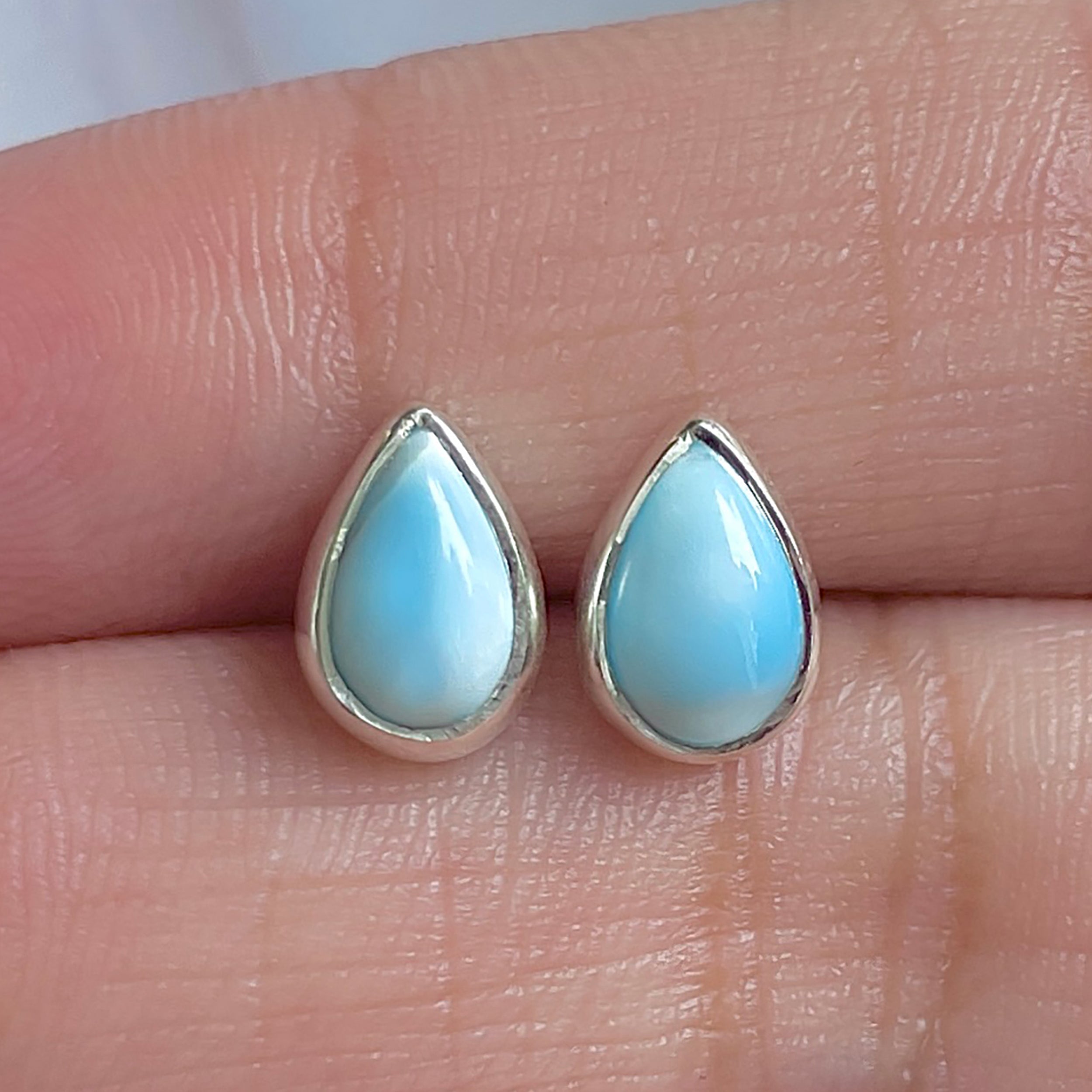 Larimar Stud Earring-(LAR-E-3082.)
