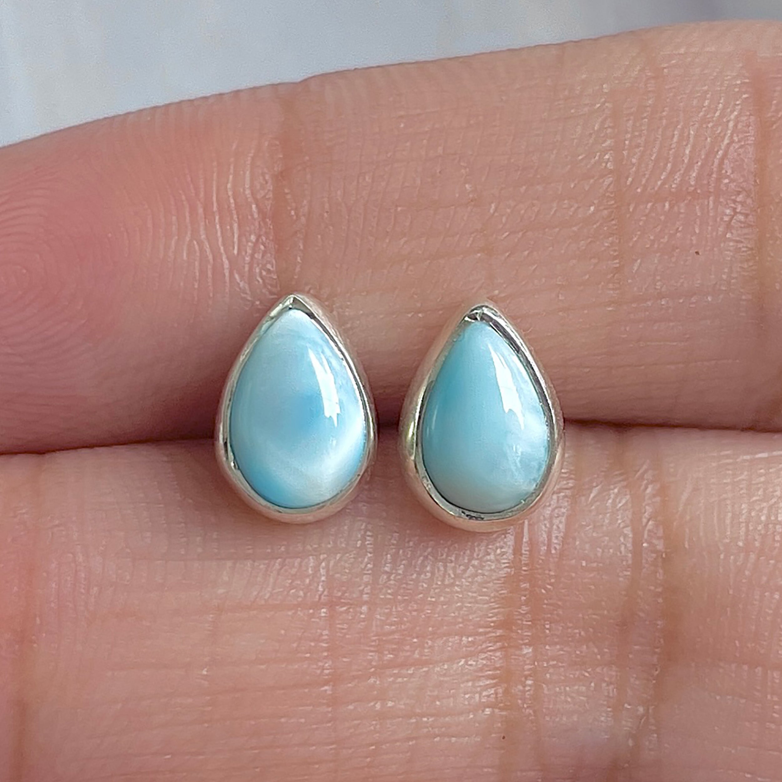 Larimar Stud Earring-(LAR-E-3084.)